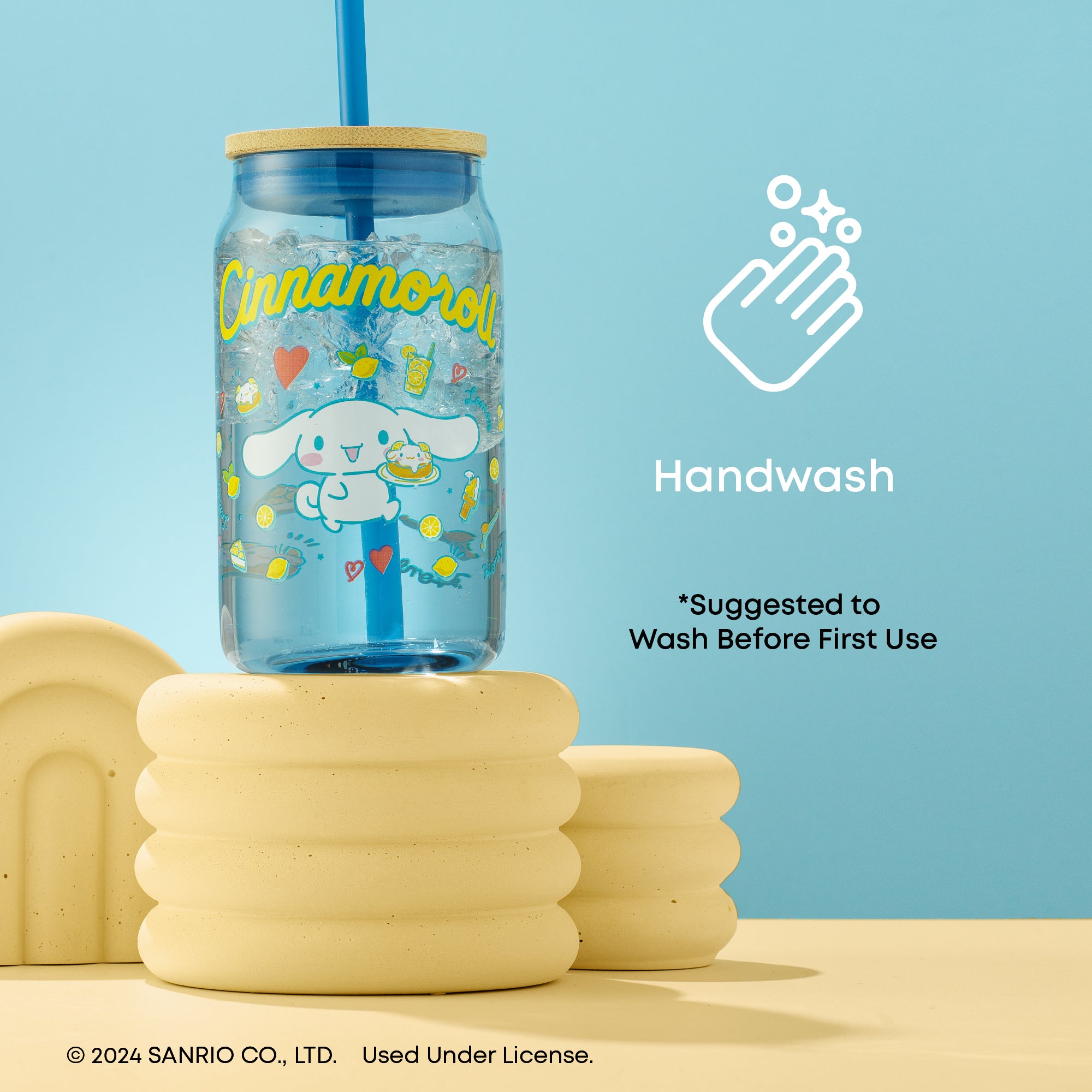joyjolt-hello-kitty-and-friends-favorite-flavor-cinnamoroll-glass-tumbler-with-b image 5