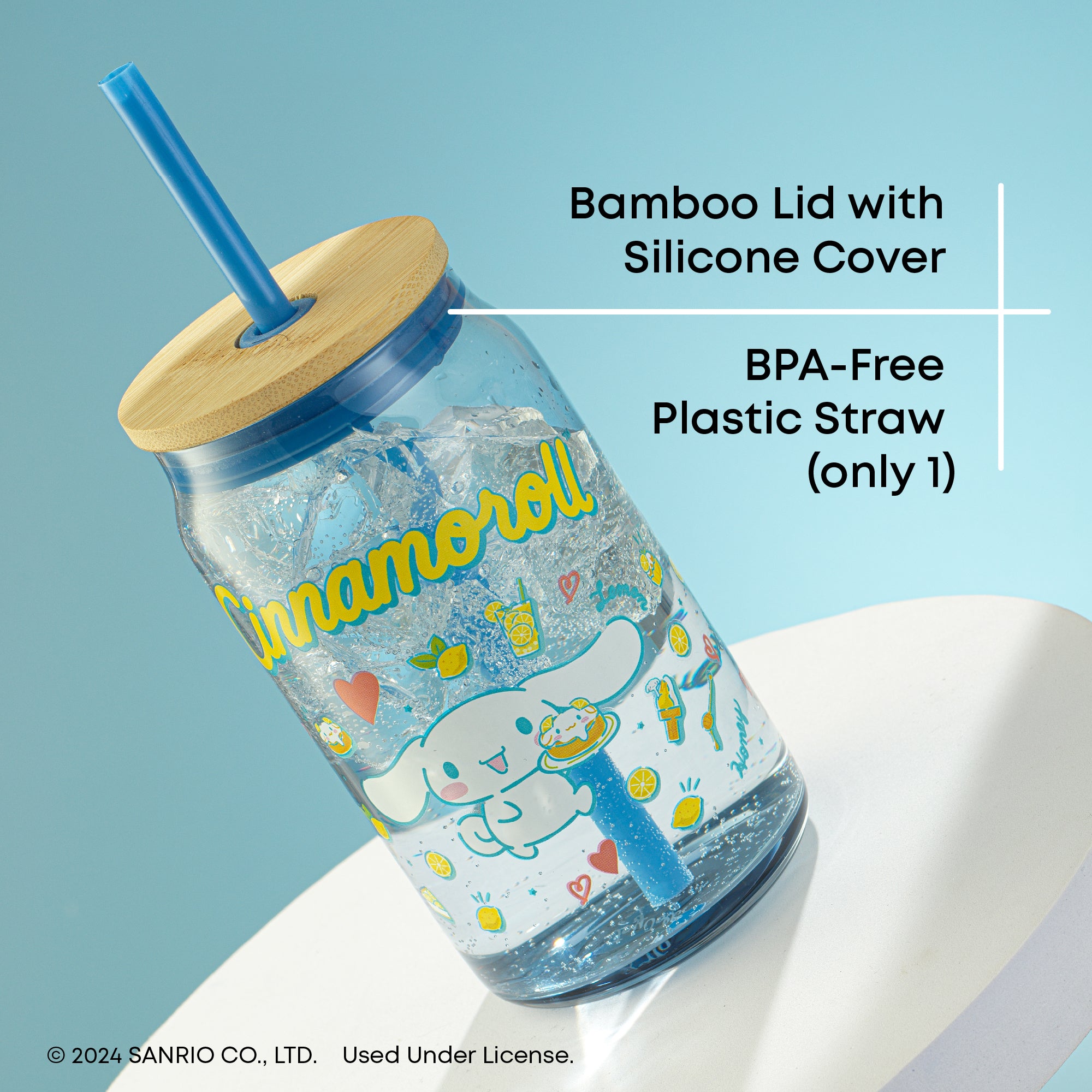 joyjolt-hello-kitty-and-friends-favorite-flavor-cinnamoroll-glass-tumbler-with-b image 6