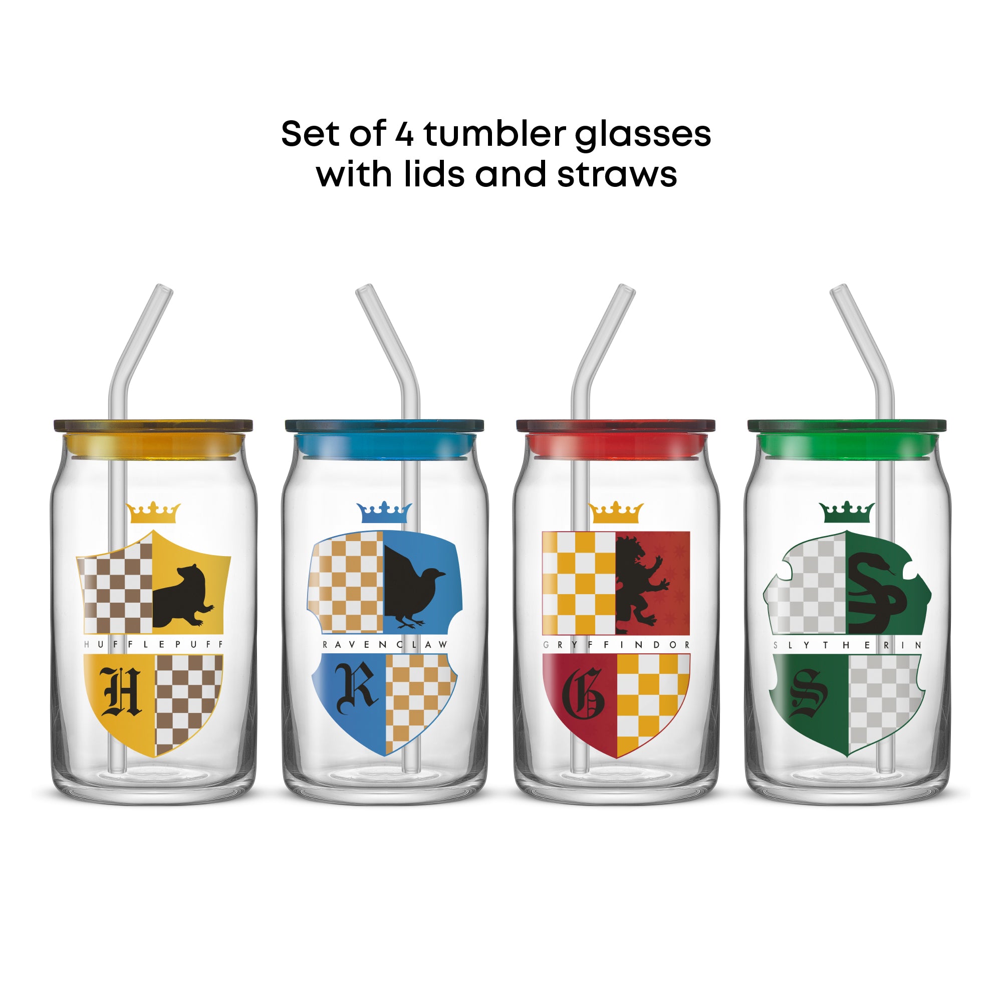 joyjolt-harry-potter-house-crests-tumbler-glasses-with-lids-set-of-4-16-oz image 5