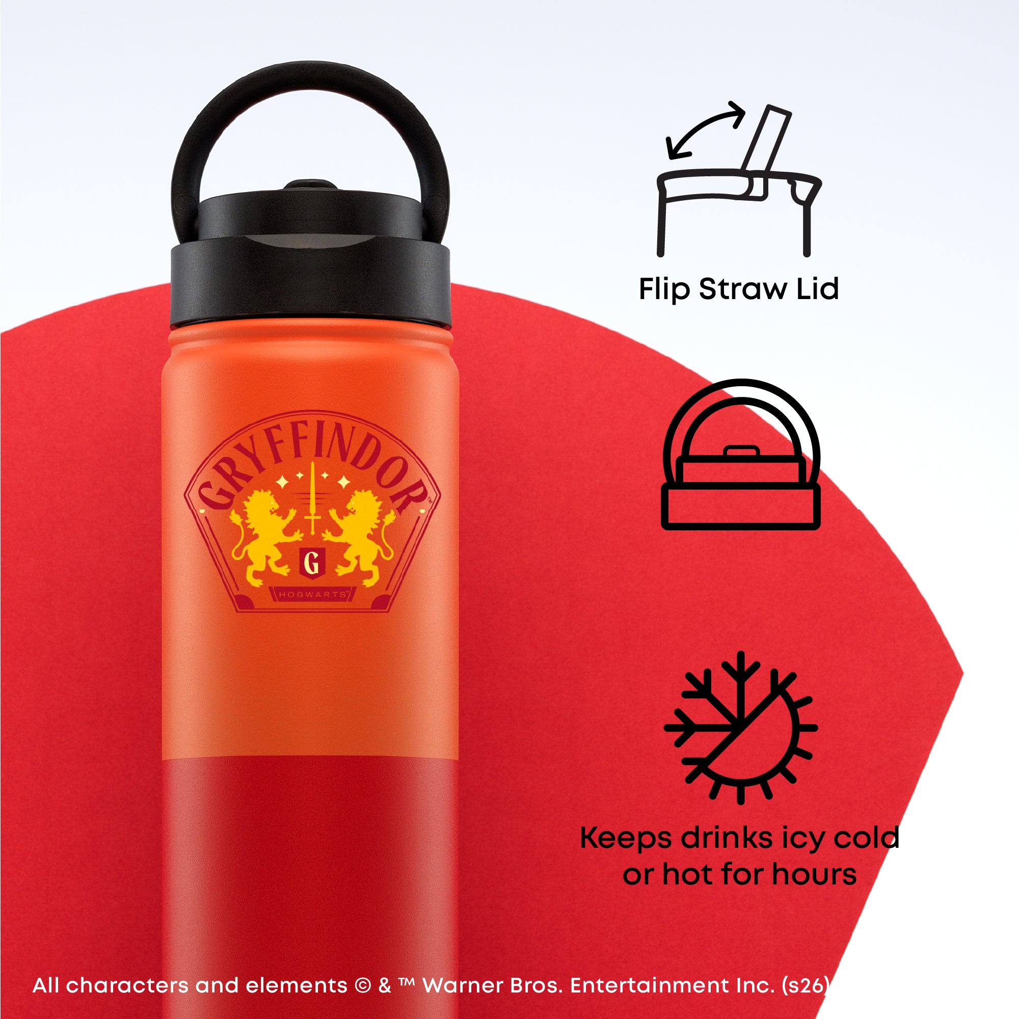 joyjolt-harry-potter-gryffindor-stainless-steel-water-bottle-22-oz image 4