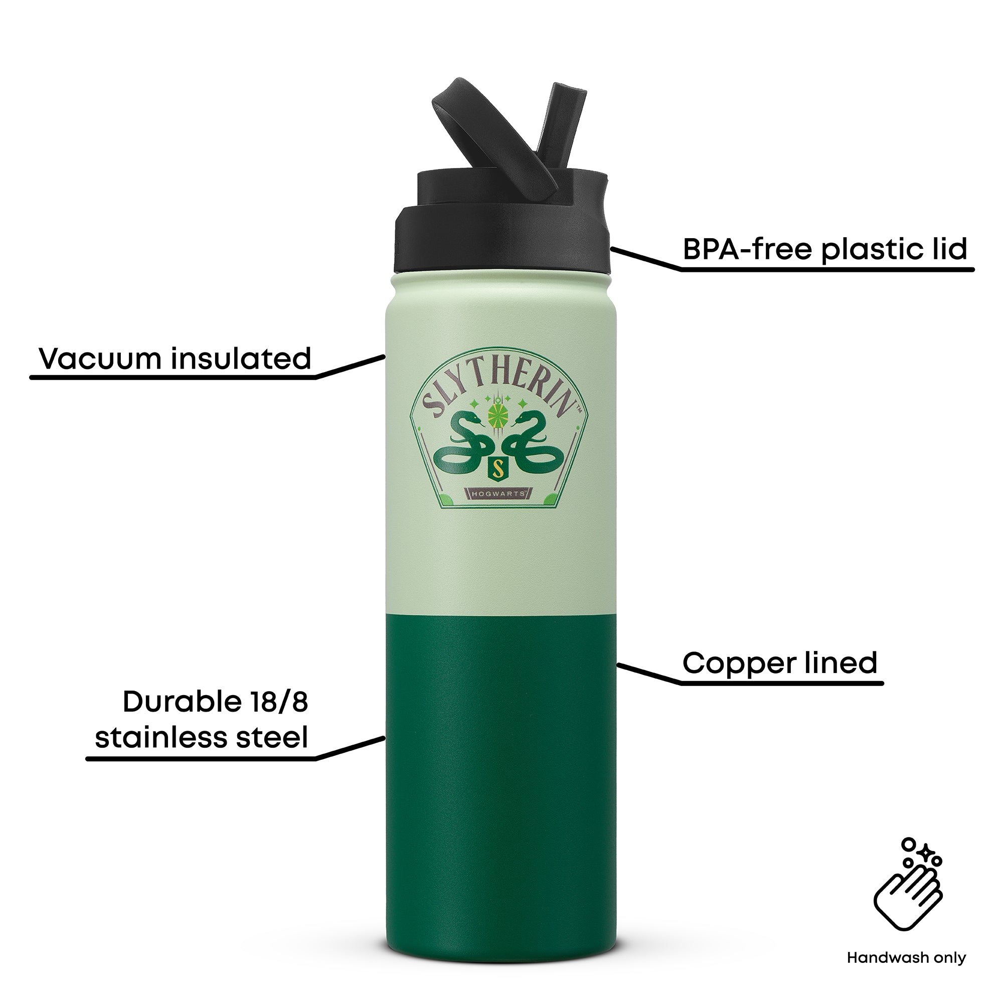 joyjolt-harry-potter-slytherin-stainless-steel-water-bottle-22-oz image 3