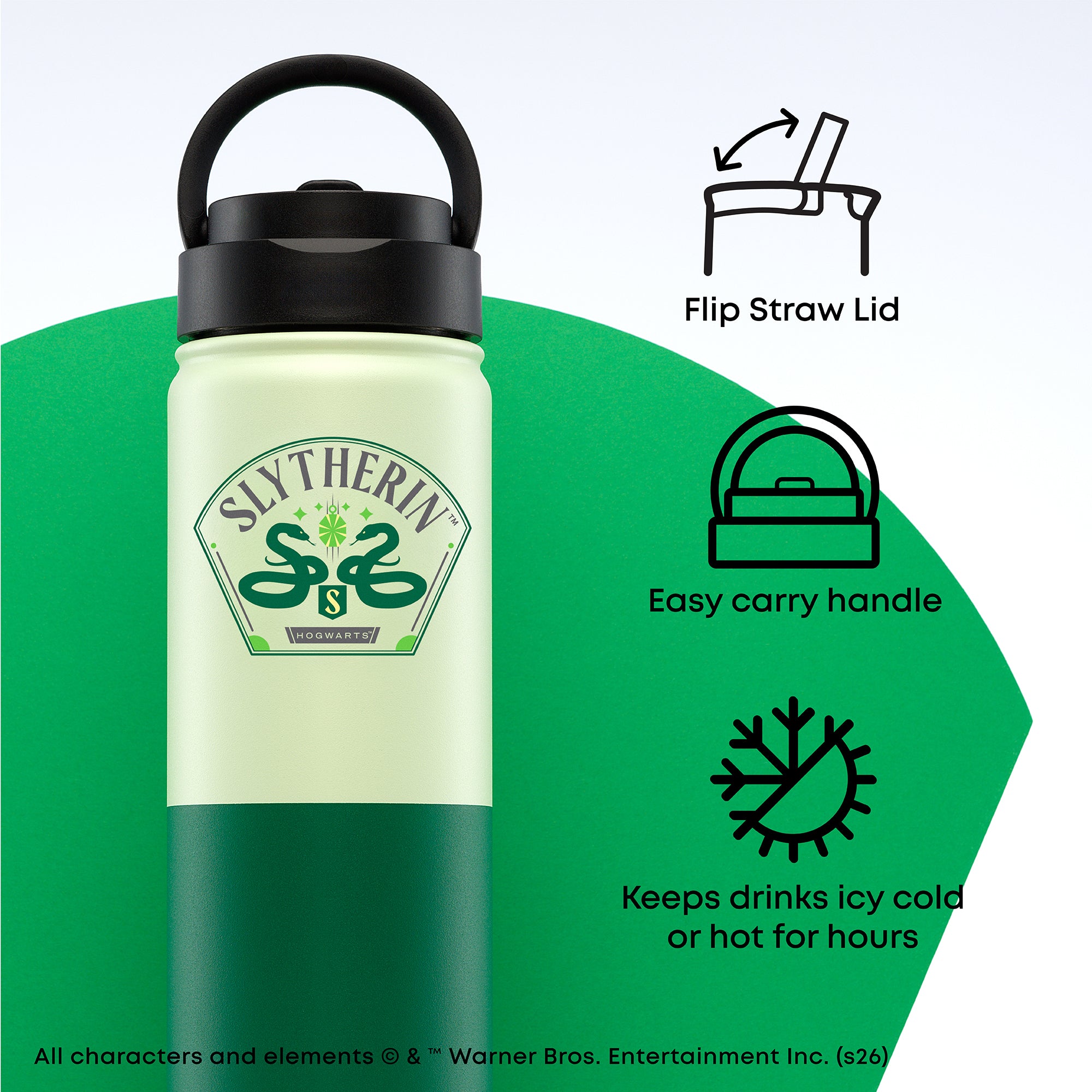 joyjolt-harry-potter-slytherin-stainless-steel-water-bottle-22-oz image 4