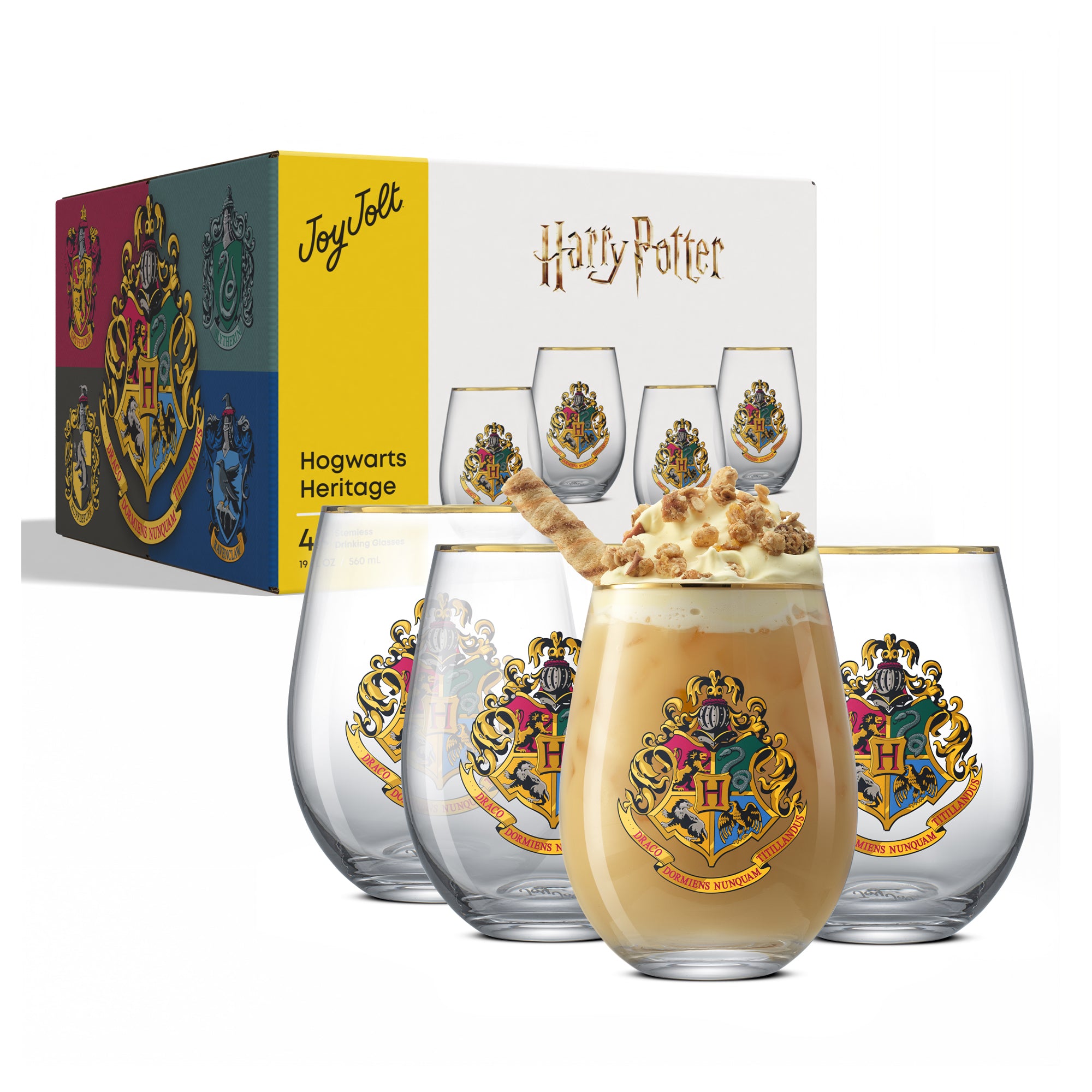 joyjolt-harry-potter-hogwarts-heritage-stemless-drinking-glasses-set-of-4-19oz image 7