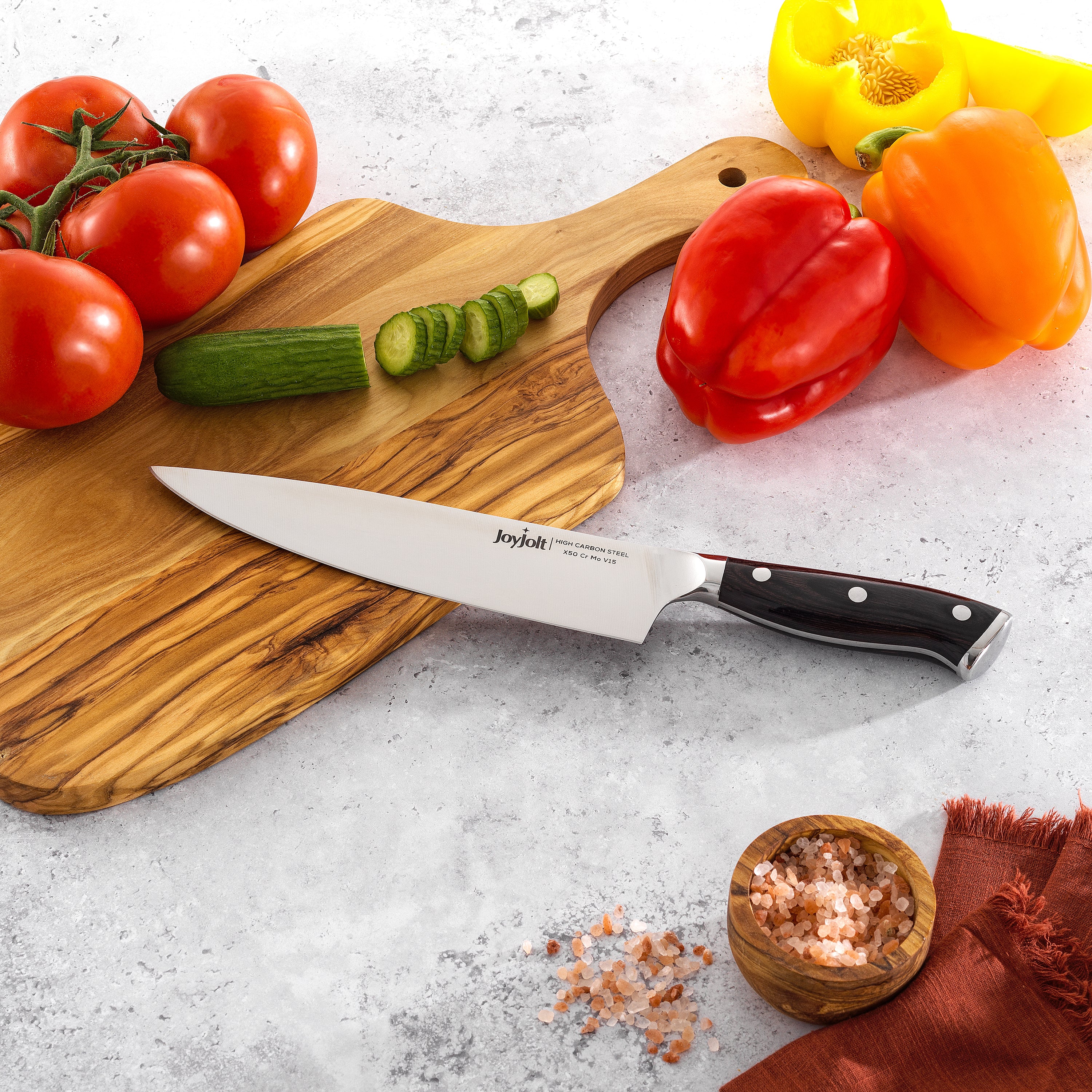 joyjolt-8-inch-professional-chef-knife-with-high-carbon-german-steel-blade-and-c image 4