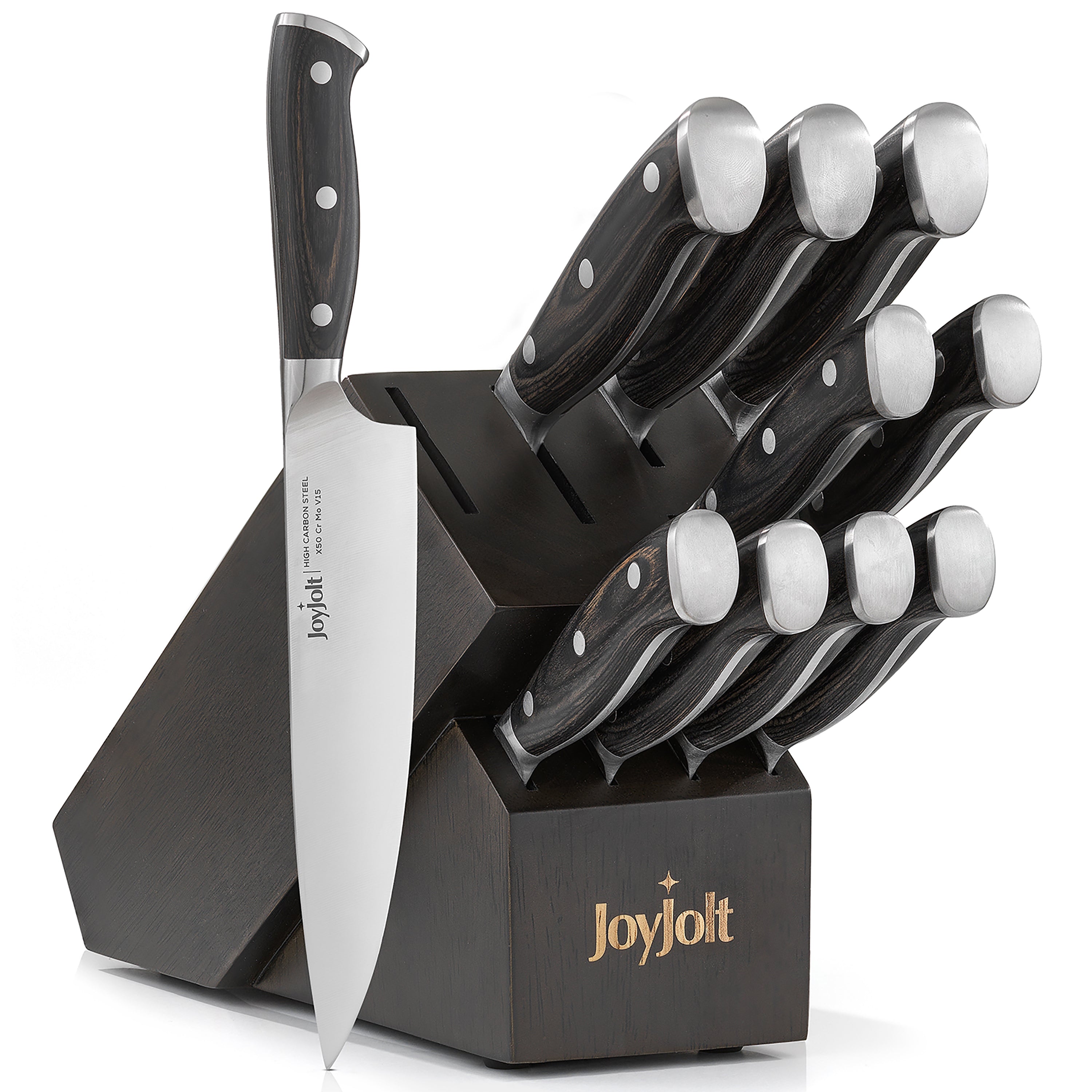joyjolt-11-piece-high-carbon-knife-block-set-10-knives-block-pakkawood-handles-d image 1