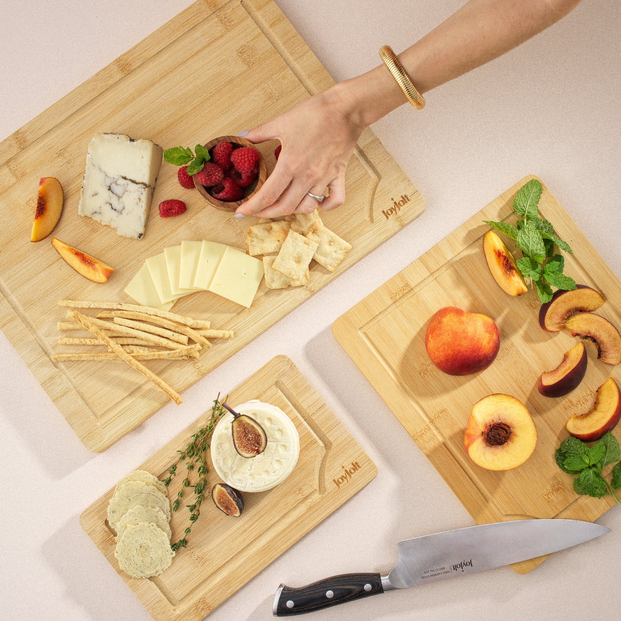 joyjolt-3-piece-bamboo-kitchen-cutting-board-set image 2