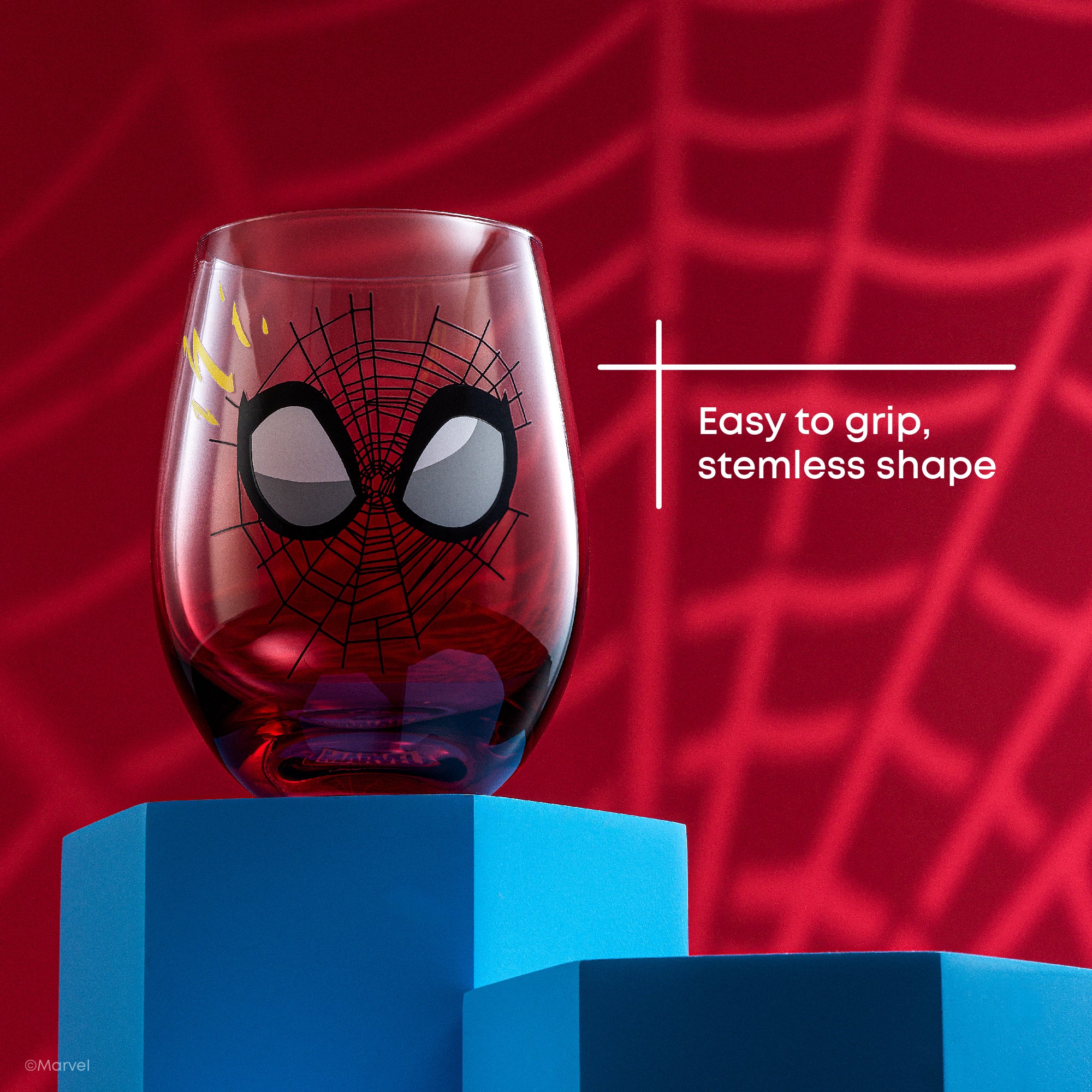 joyjolt-marvel-spider-man-spidey-sense-stemless-drinking-glasses-set-of-4-19-oz image 4