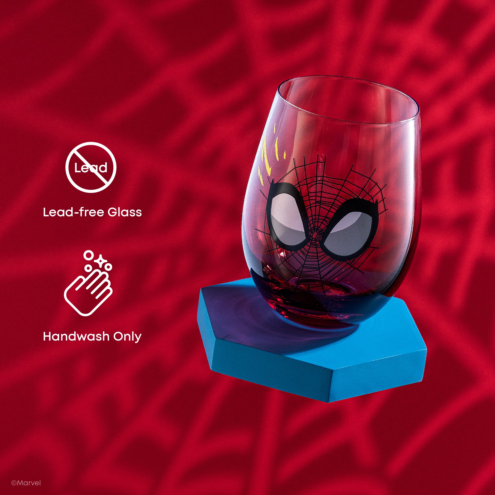joyjolt-marvel-spider-man-spidey-sense-stemless-drinking-glasses-set-of-4-19-oz image 5