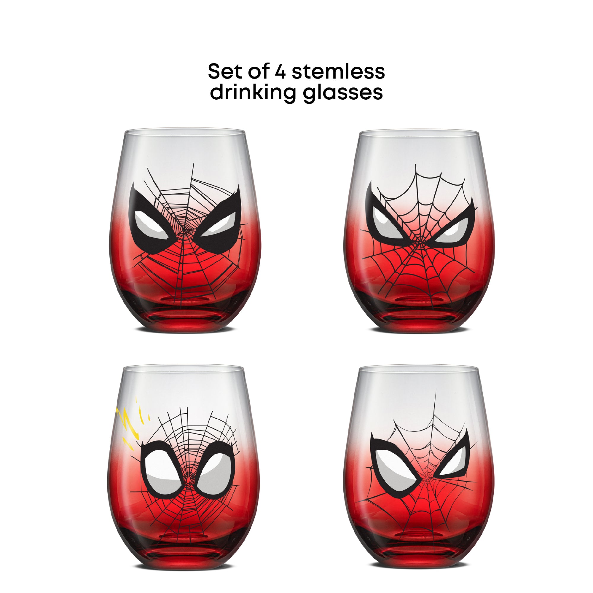 joyjolt-marvel-spider-man-spidey-sense-stemless-drinking-glasses-set-of-4-19-oz image 6