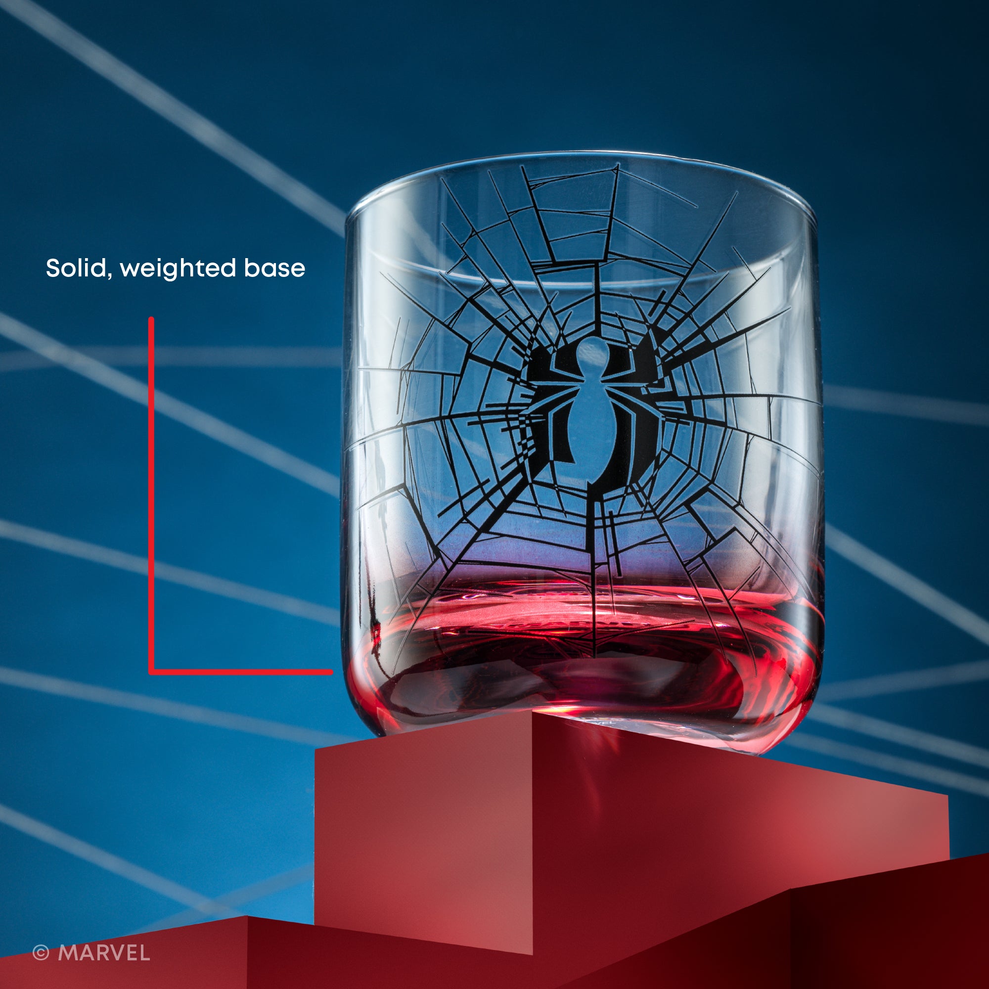 joyjolt-marvel-spider-man-webbed-hero-short-drinking-glasses-set-of-4-10-oz image 3