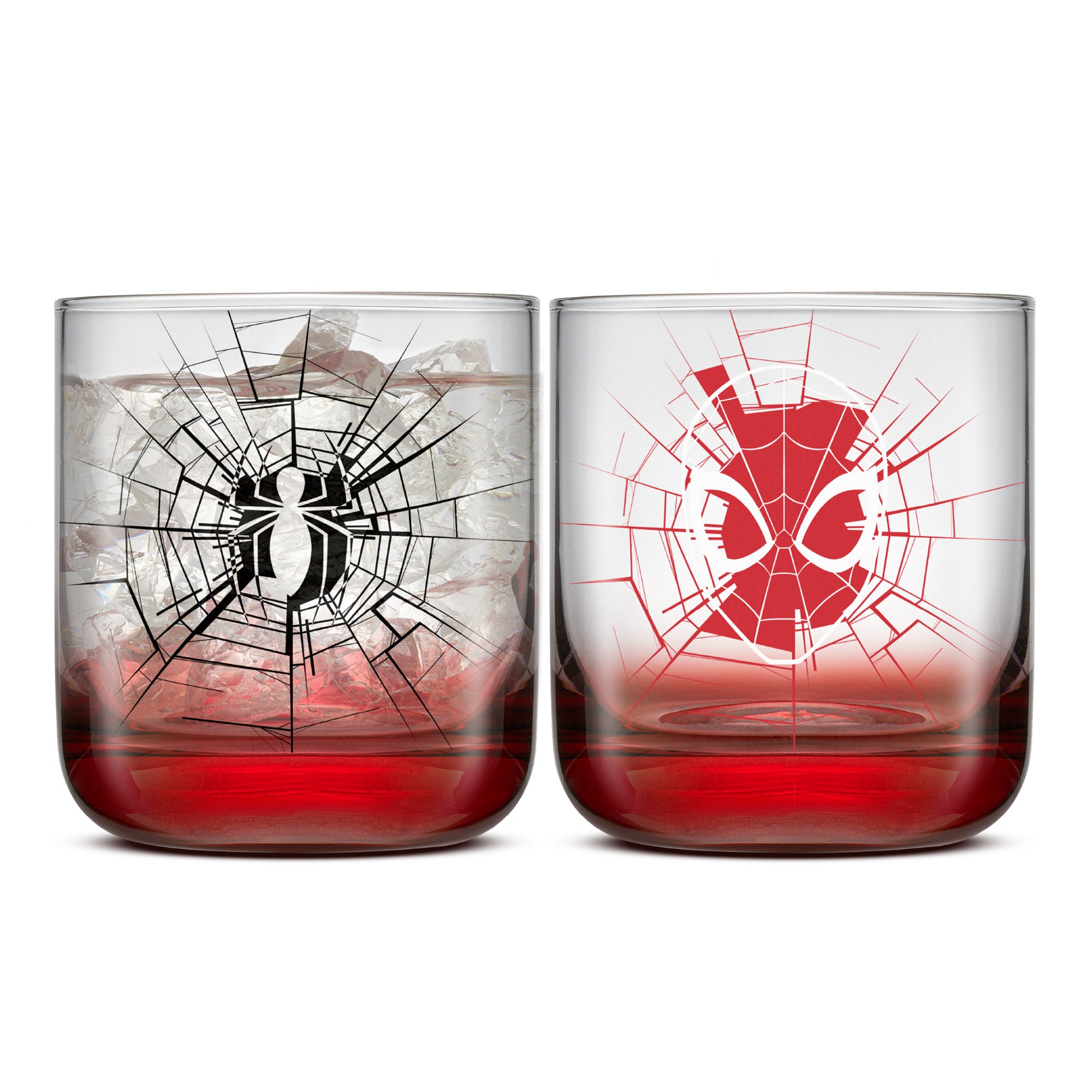 joyjolt-marvel-spider-man-webbed-hero-short-drinking-glasses-set-of-4-10-oz image 1
