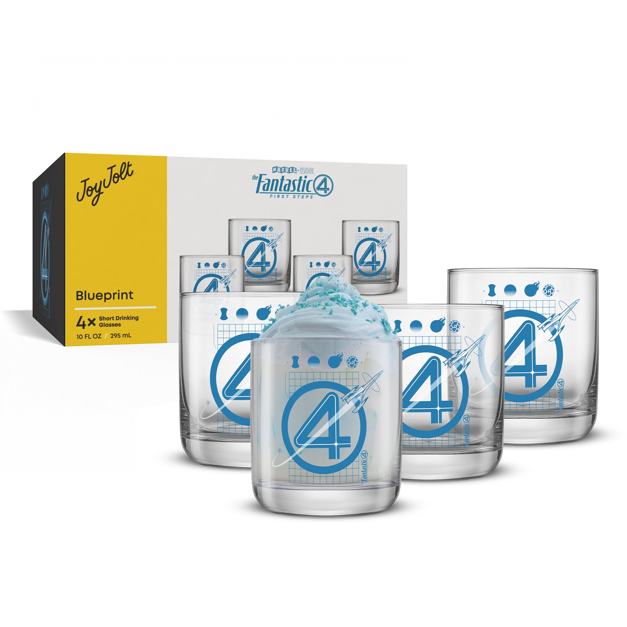 joyjolt-fantastic-four-blueprint-short-glasses-10-oz-set-of-4 image 8