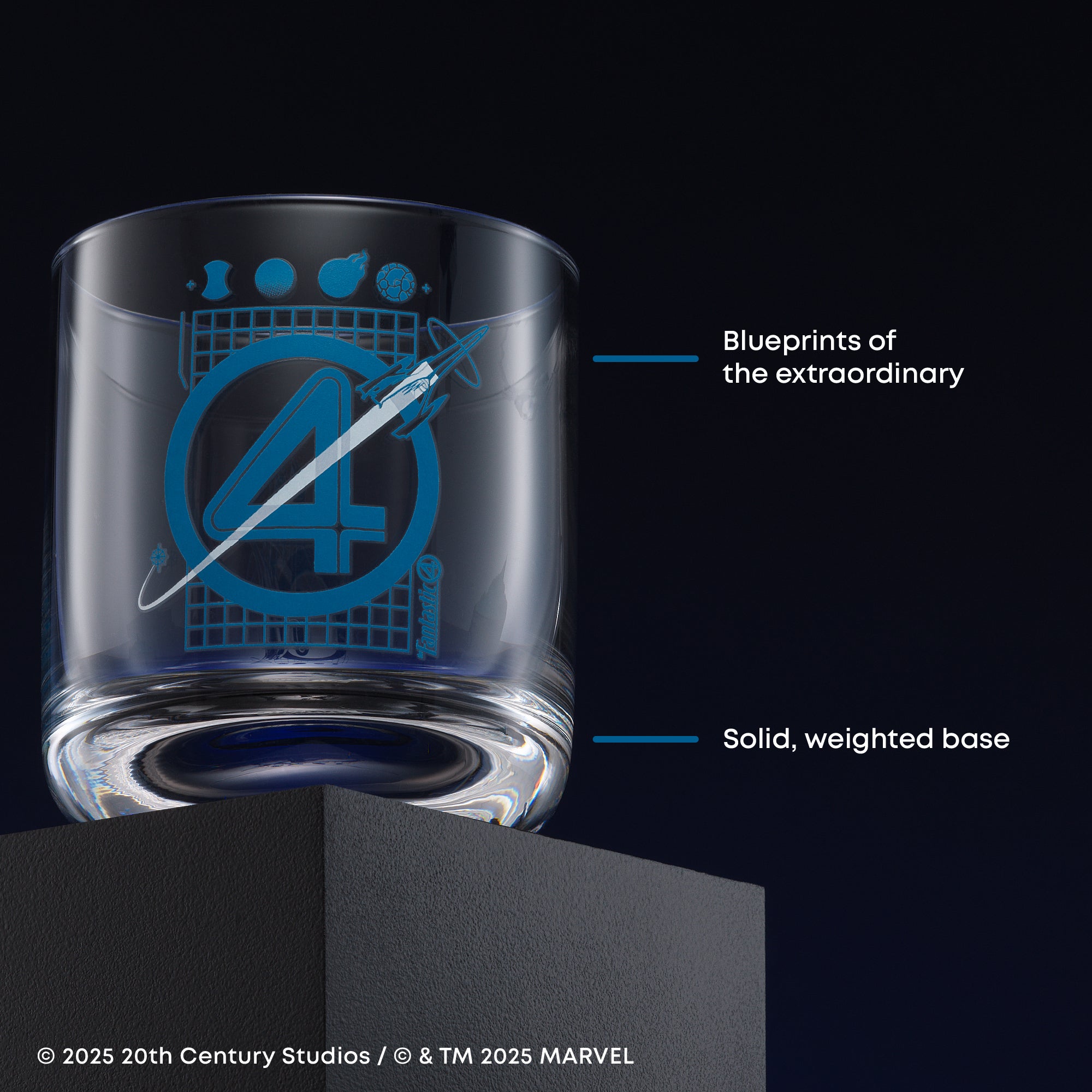 joyjolt-fantastic-four-blueprint-short-glasses-10-oz-set-of-4 image 3