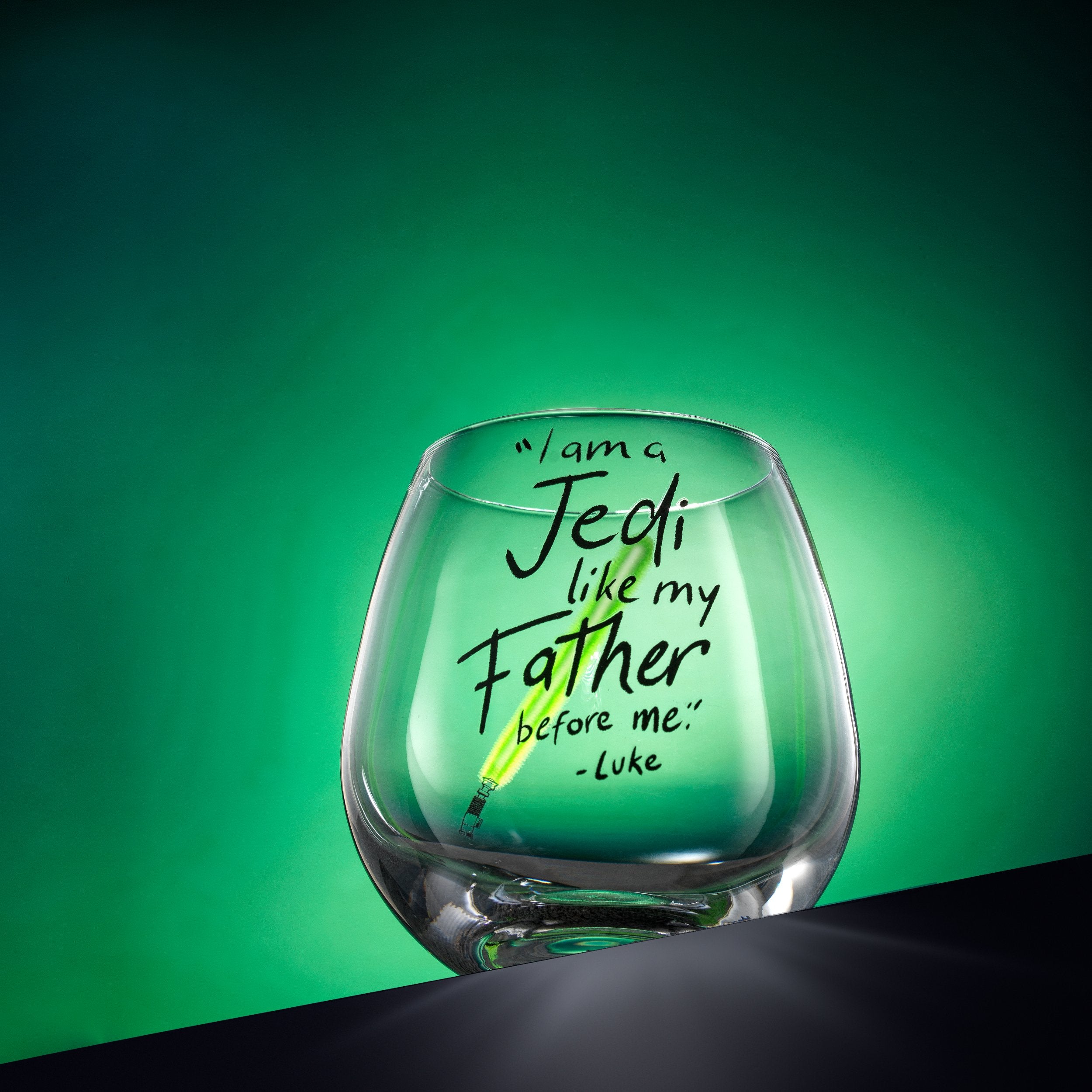 joyjolt-star-wars-luke-skywalker-lightsaber-stemless-drinking-glass-set-set-of-4 image 2