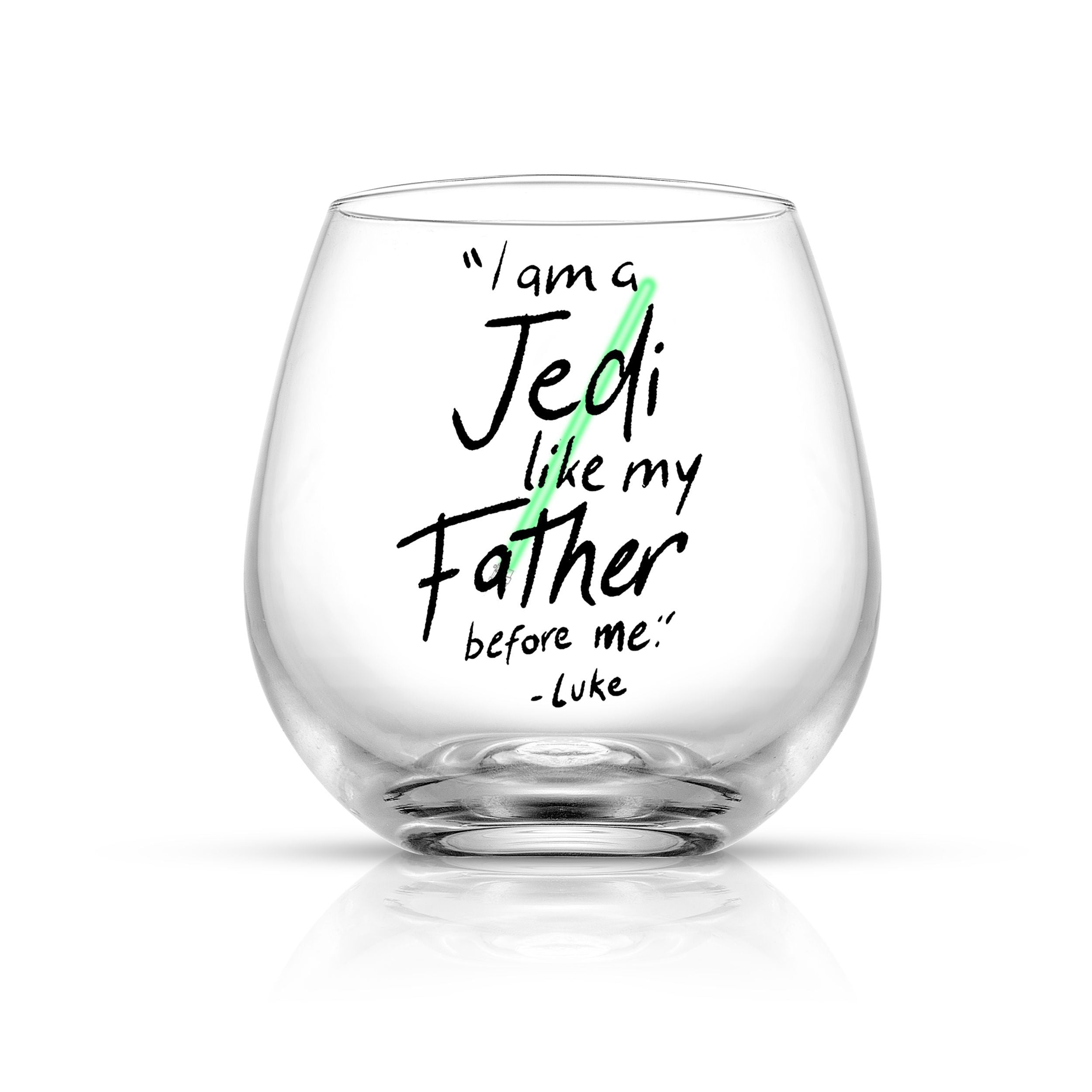 joyjolt-star-wars-luke-skywalker-lightsaber-stemless-drinking-glass-set-set-of-4 image 3