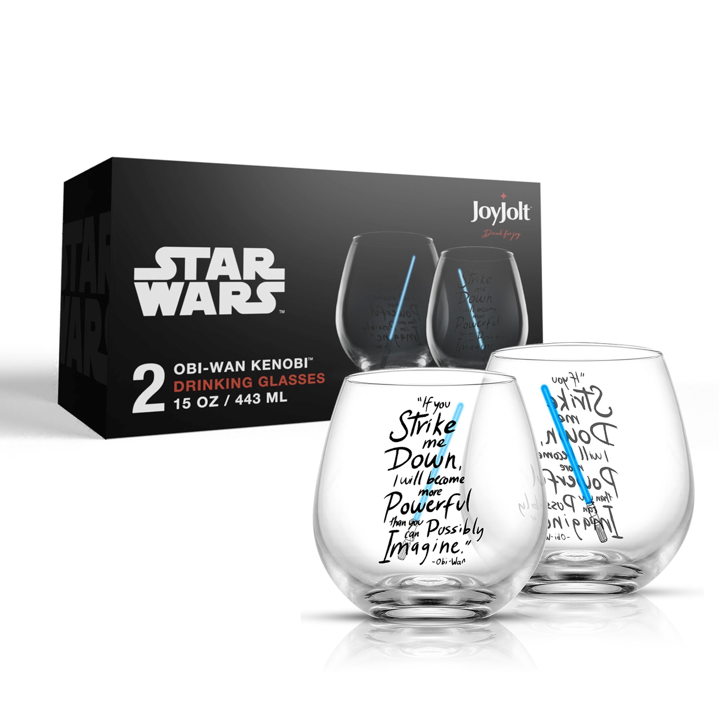 joyjolt-star-wars-obi-wan-kenobi-lightsaber-stemless-drinking-glass-set-set-of-2 image 5