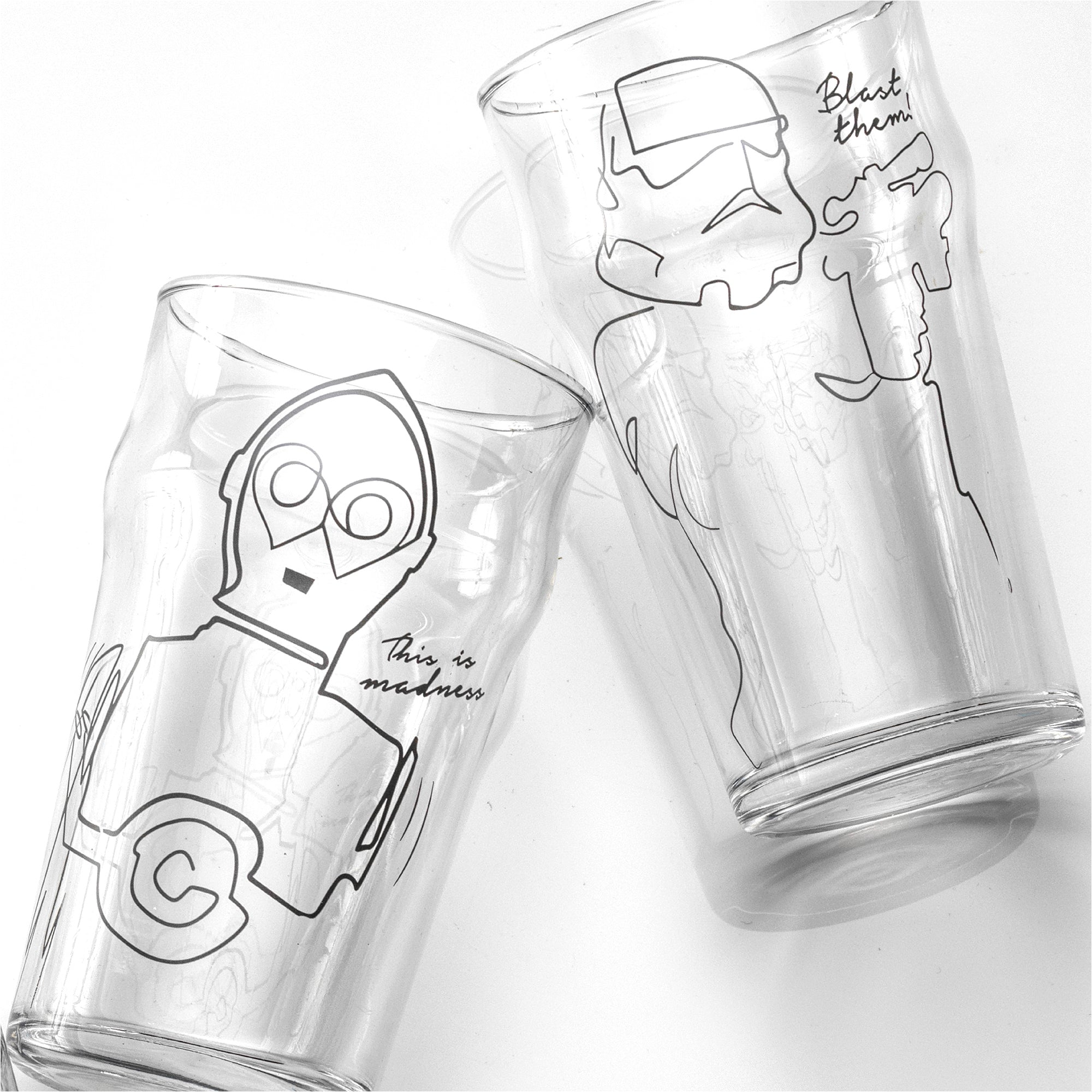 joyjolt-star-wars-striking-sketch-drinking-glass-set-of-4 image 7