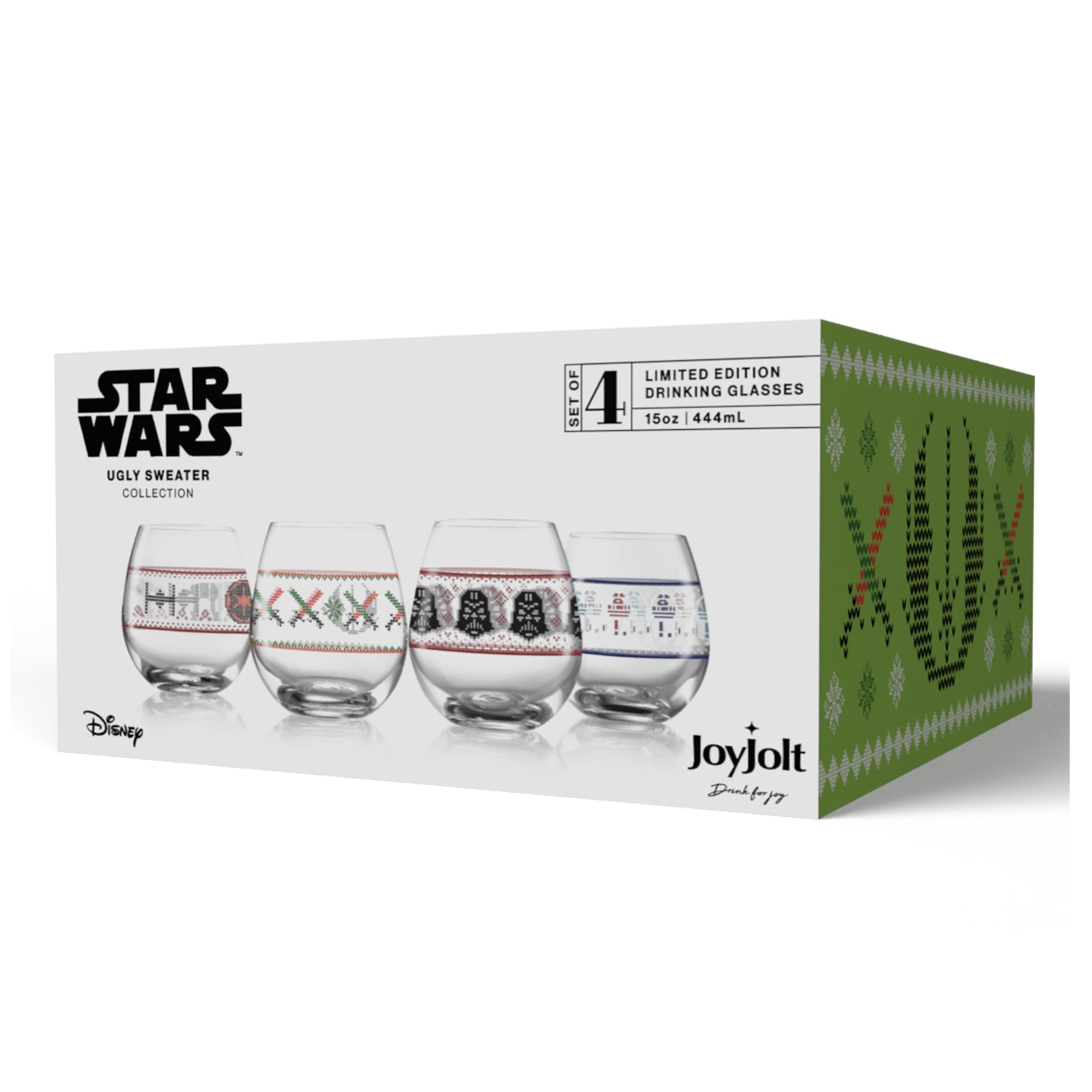 joyjolt-star-wars-ugly-sweater-stemless-drinking-glasses-set-of-4-festive-design image 7