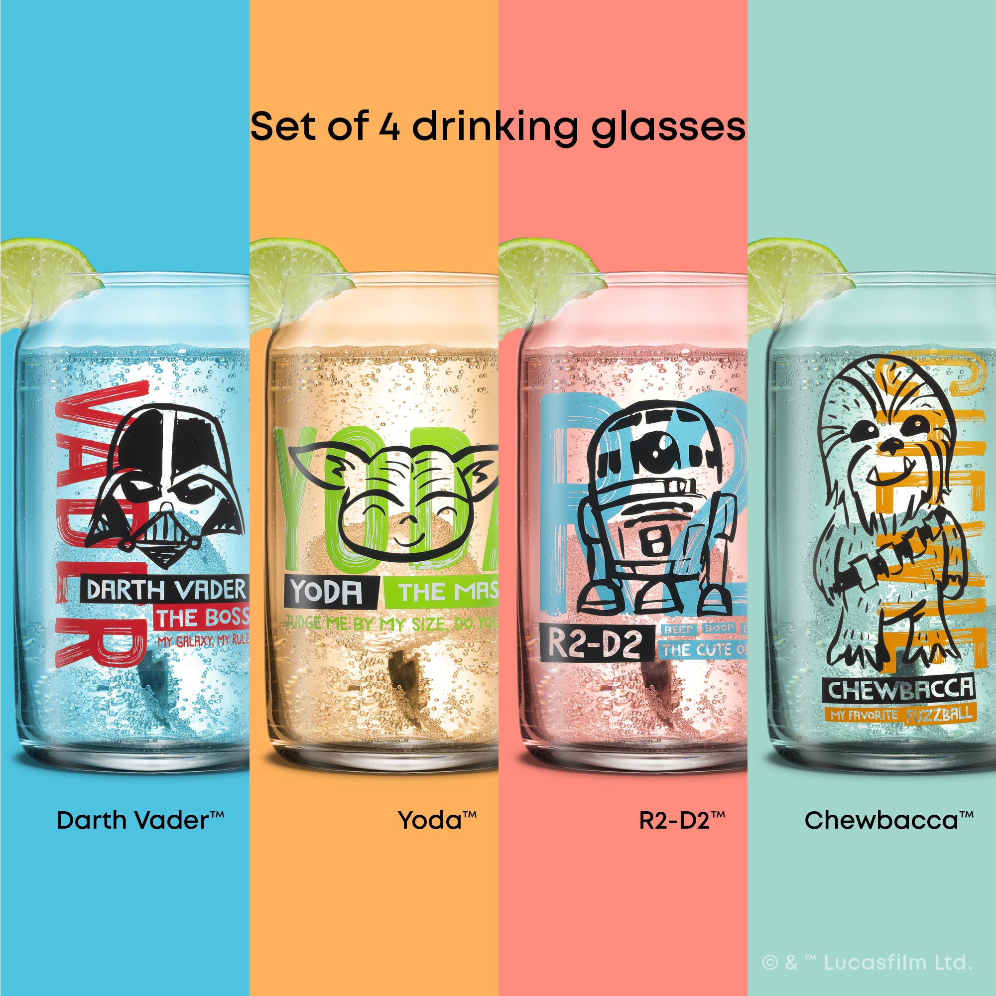 joyjolt-star-wars-now-playing-tumbler-glasses-set-of-4 image 5