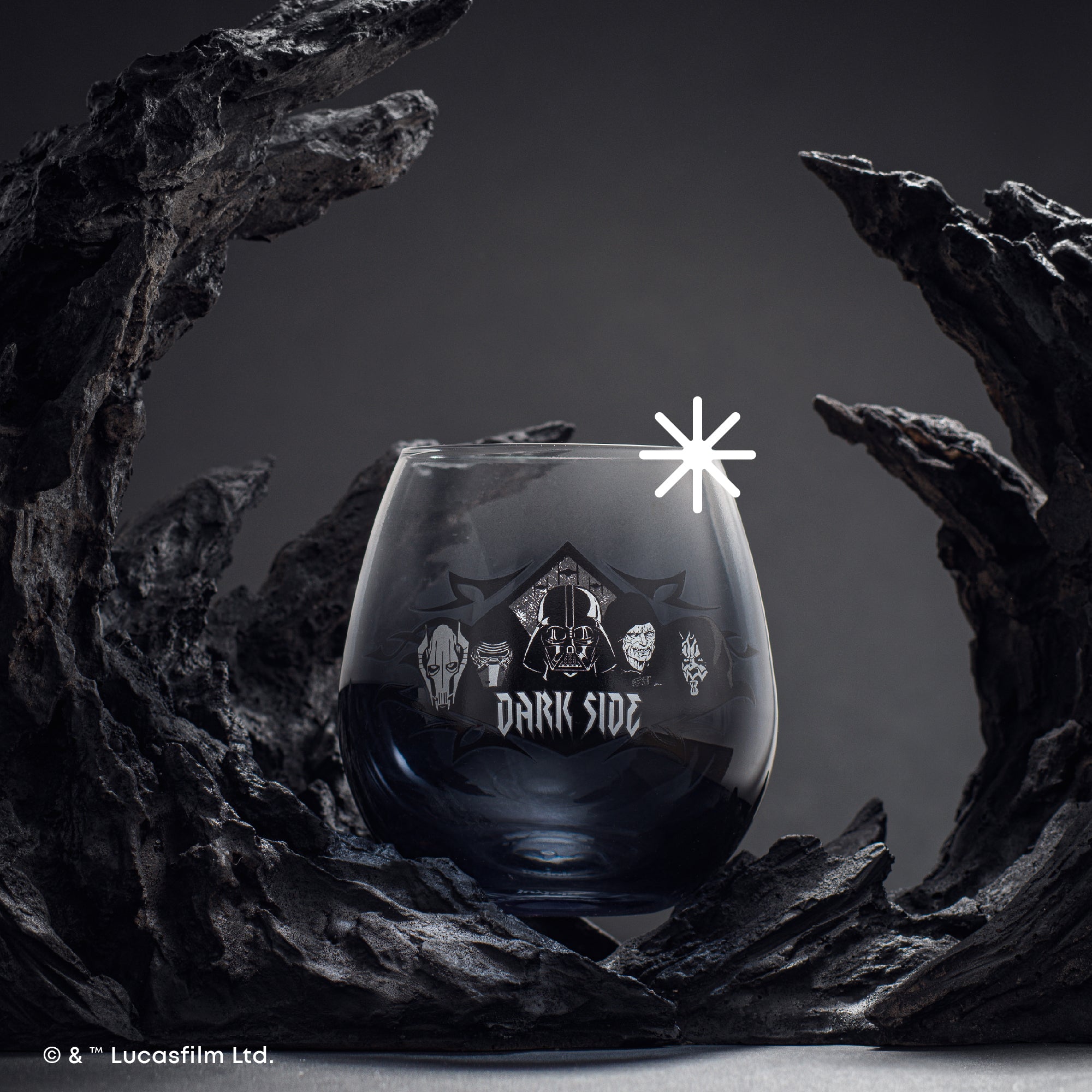 joyjolt-star-wars-dark-side-stemless-drinking-glasses-set-of-5-lead-free-glass image 2