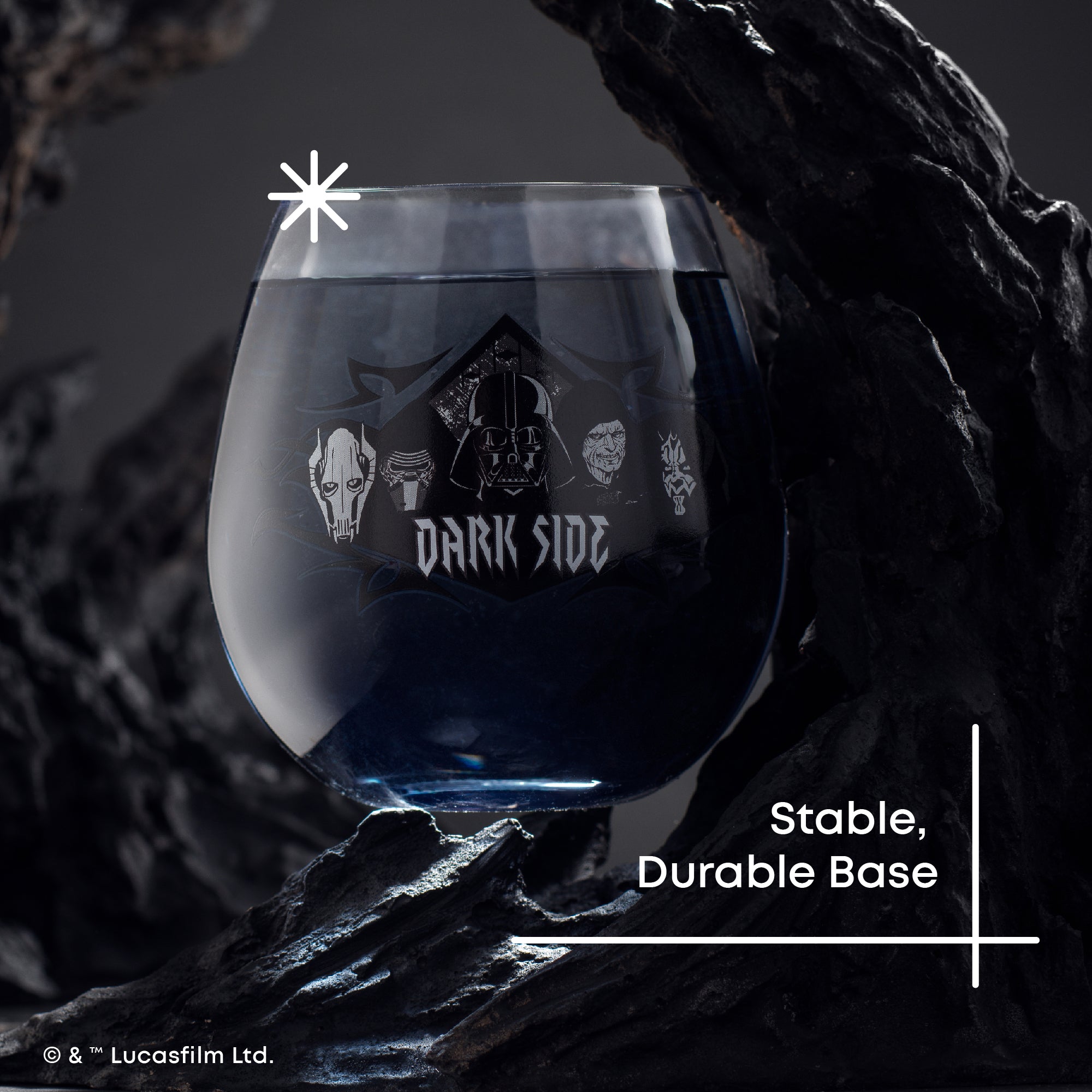 joyjolt-star-wars-dark-side-stemless-drinking-glasses-set-of-5-lead-free-glass image 3
