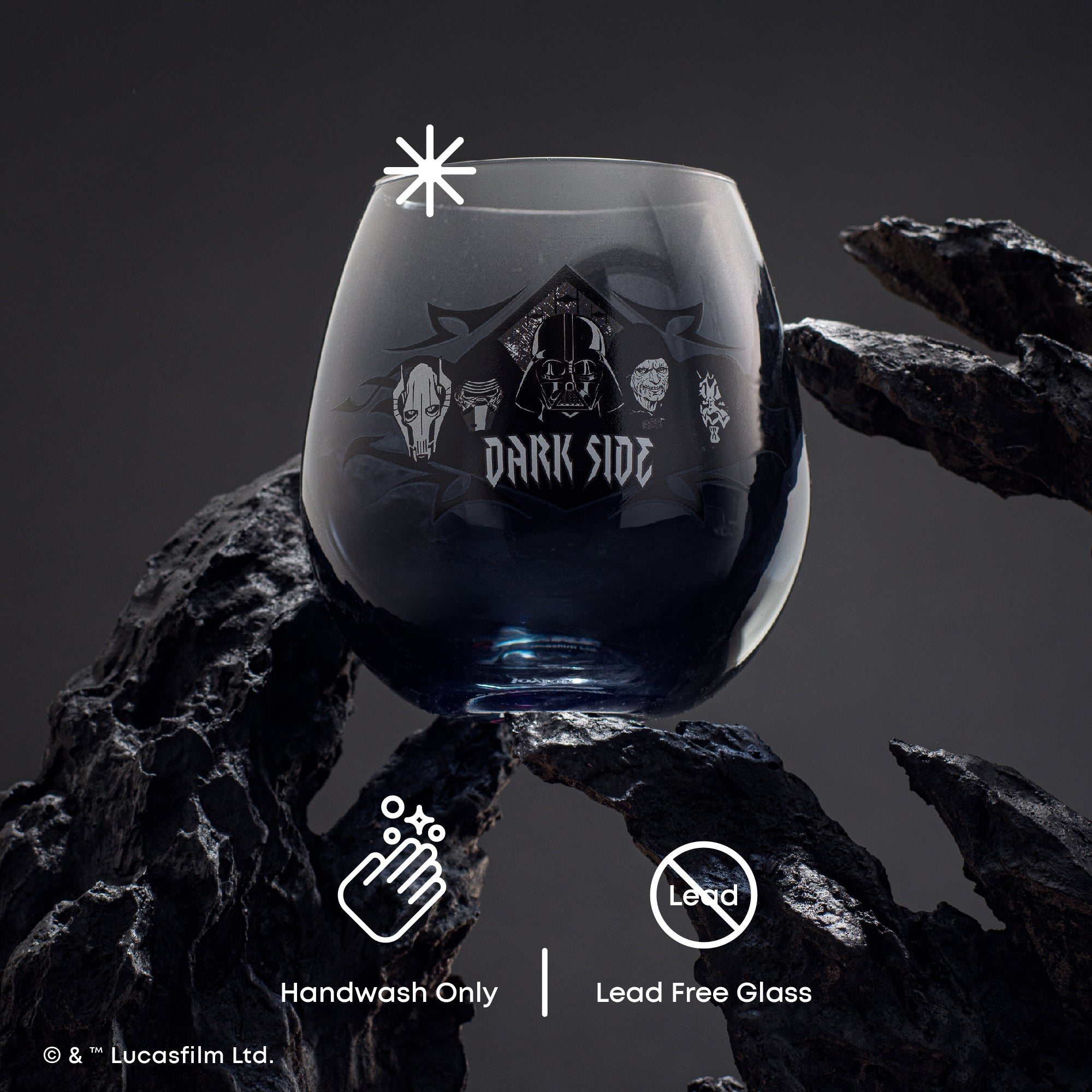 joyjolt-star-wars-dark-side-stemless-drinking-glasses-set-of-5-lead-free-glass image 5