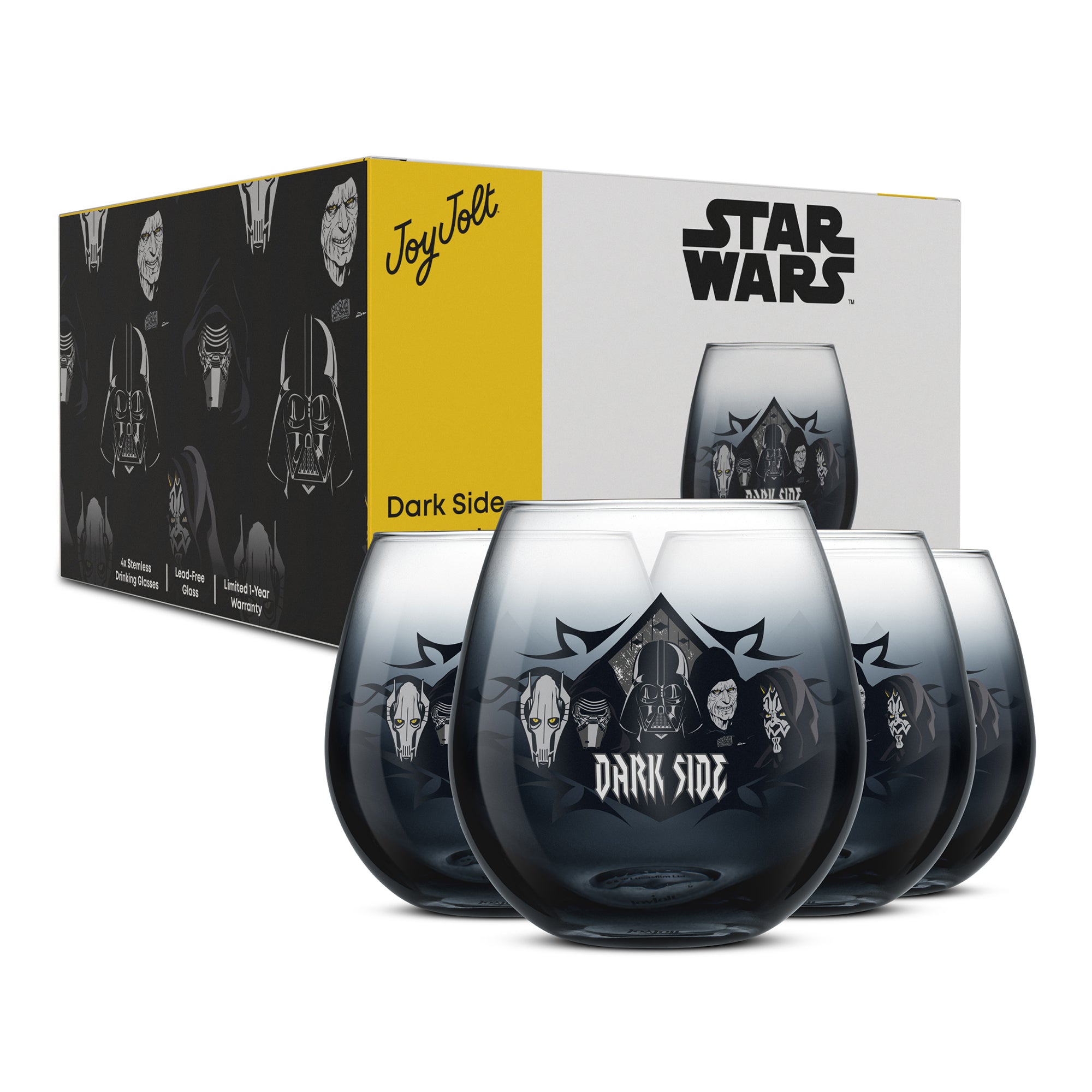 joyjolt-star-wars-dark-side-stemless-drinking-glasses-set-of-5-lead-free-glass image 8
