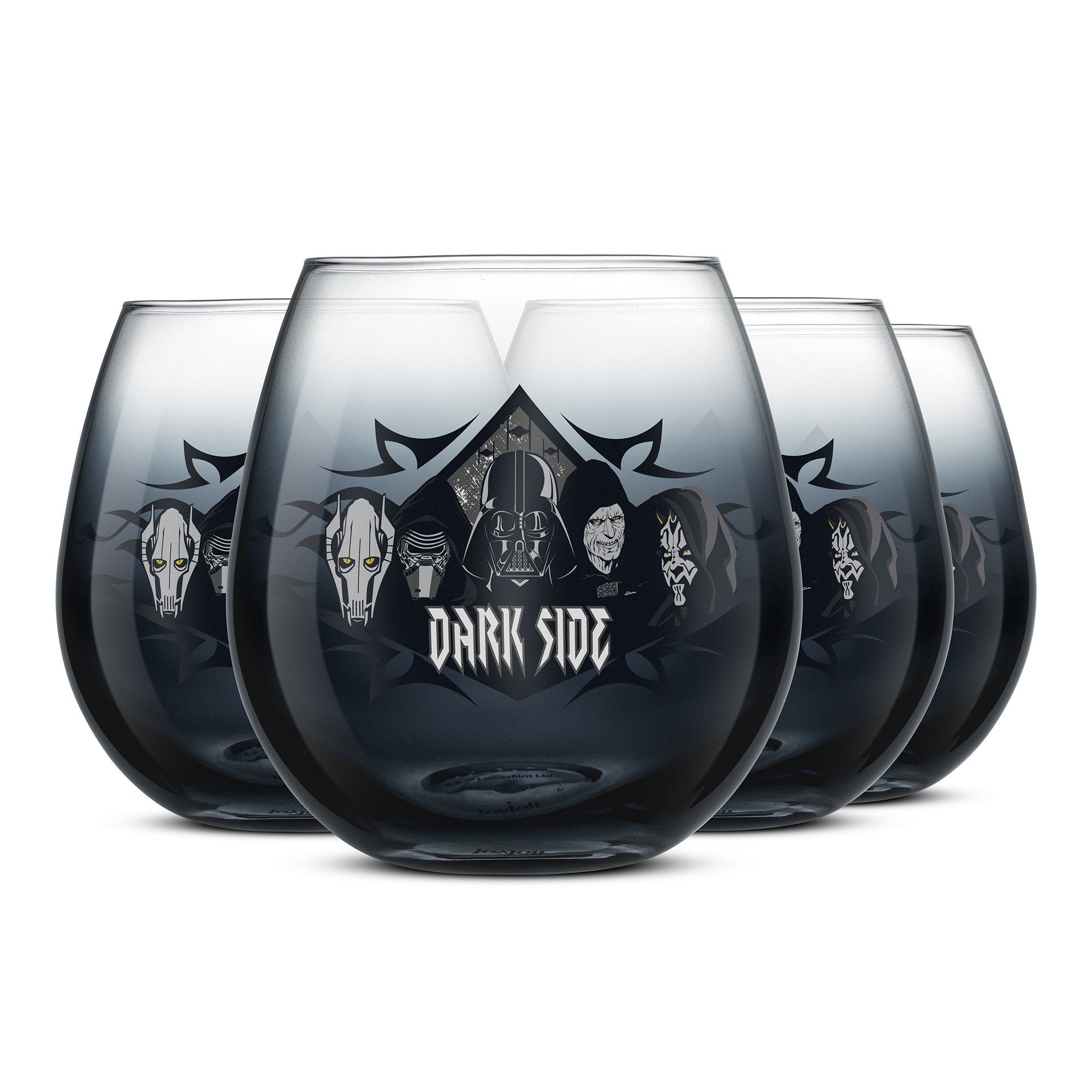 joyjolt-star-wars-dark-side-stemless-drinking-glasses-set-of-5-lead-free-glass image 1