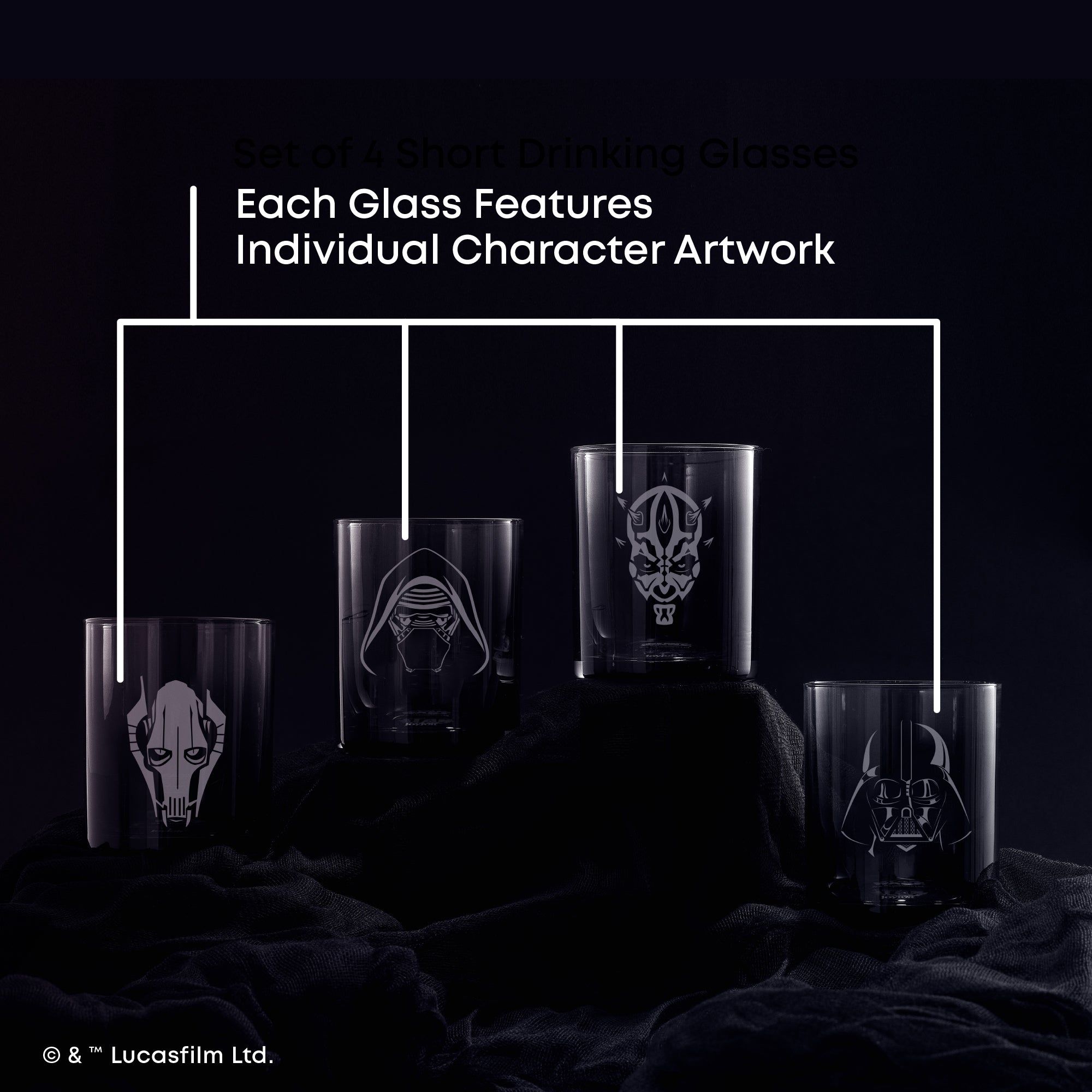 joyjolt-star-wars-dark-side-short-drinking-glasses-set-of-4 image 3
