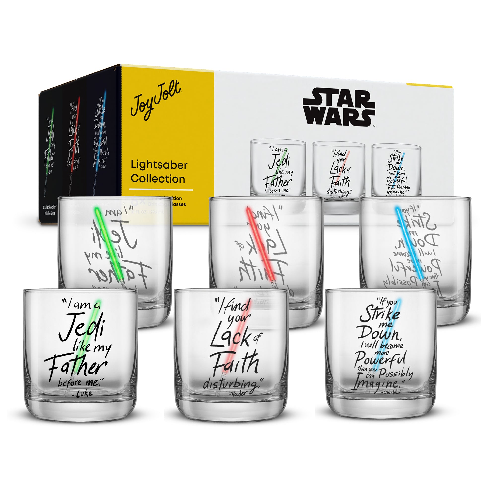 joyjolt-star-wars-lightsaber-collection-drinking-glasses-set-of-4-10-oz-lead-fre image 8