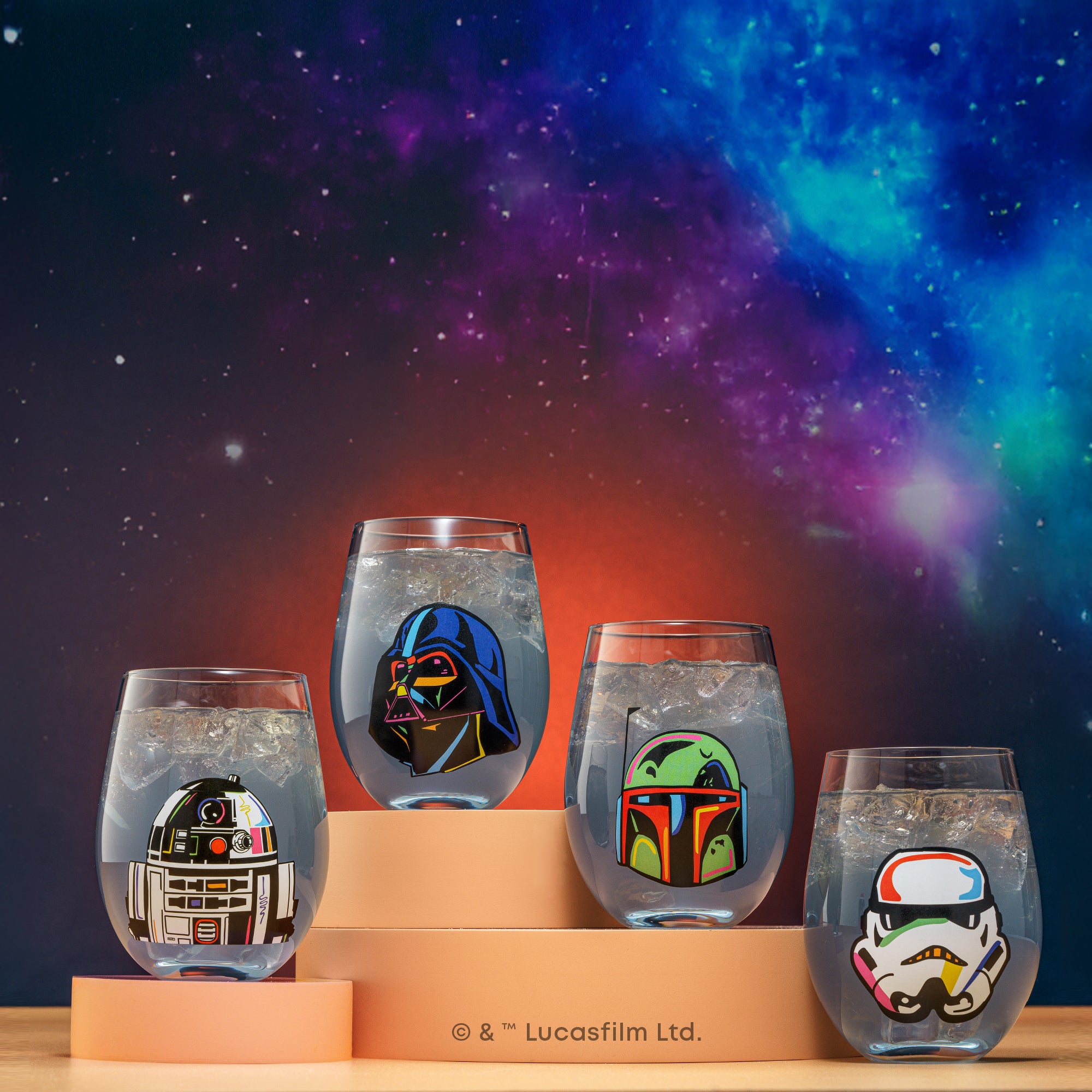joyjolt-star-wars-cosmic-color-stemless-drinking-glasses-set-of-4 image 2