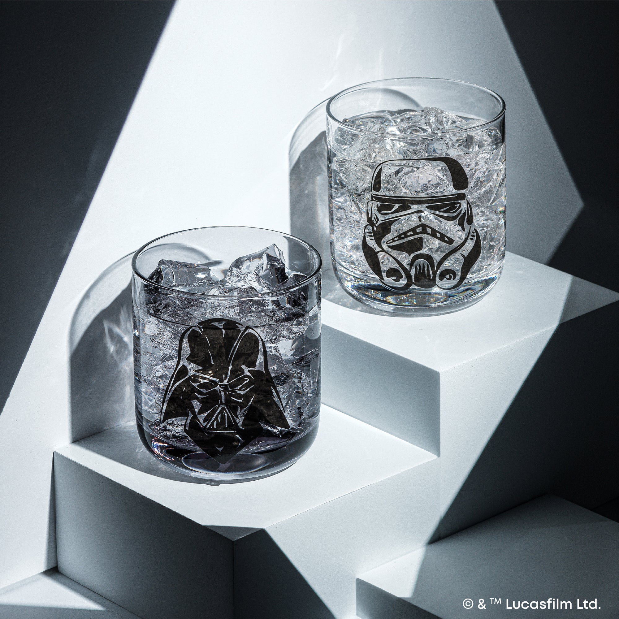 joyjolt-star-wars-dark-side-monochrome-short-drinking-glasses-set-of-2-10oz image 2