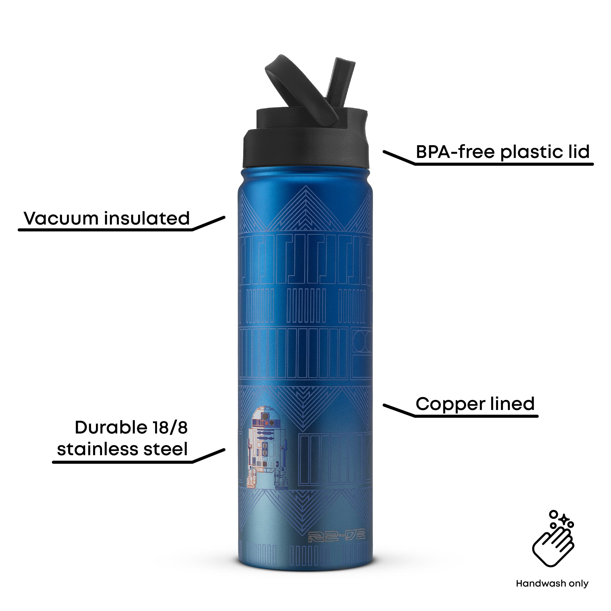 joyjolt-star-wars-linear-r2-d2-stainless-steel-water-bottle-22-oz image 3