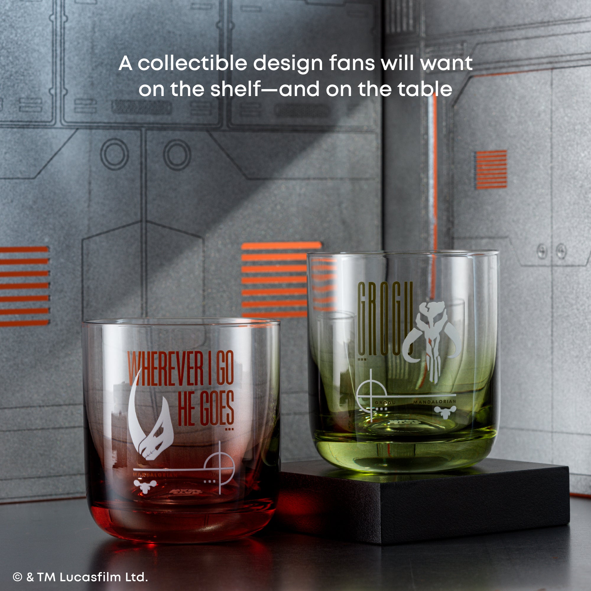 joyjolt-star-wars-grogu-mandalorian-short-drinking-glasses-set-of-2 image 2