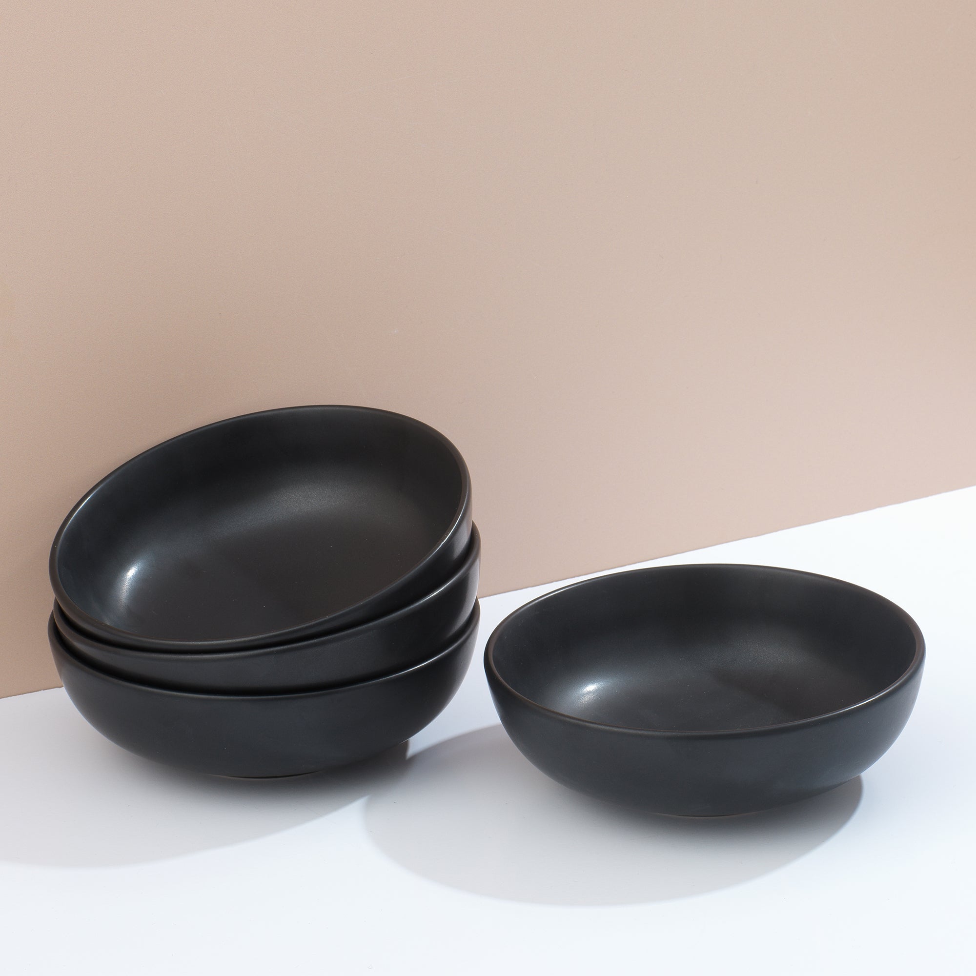 joyjolt-mesa-4-piece-stoneware-pasta-bowls-set-11-oz-each-matte-glaze image 2