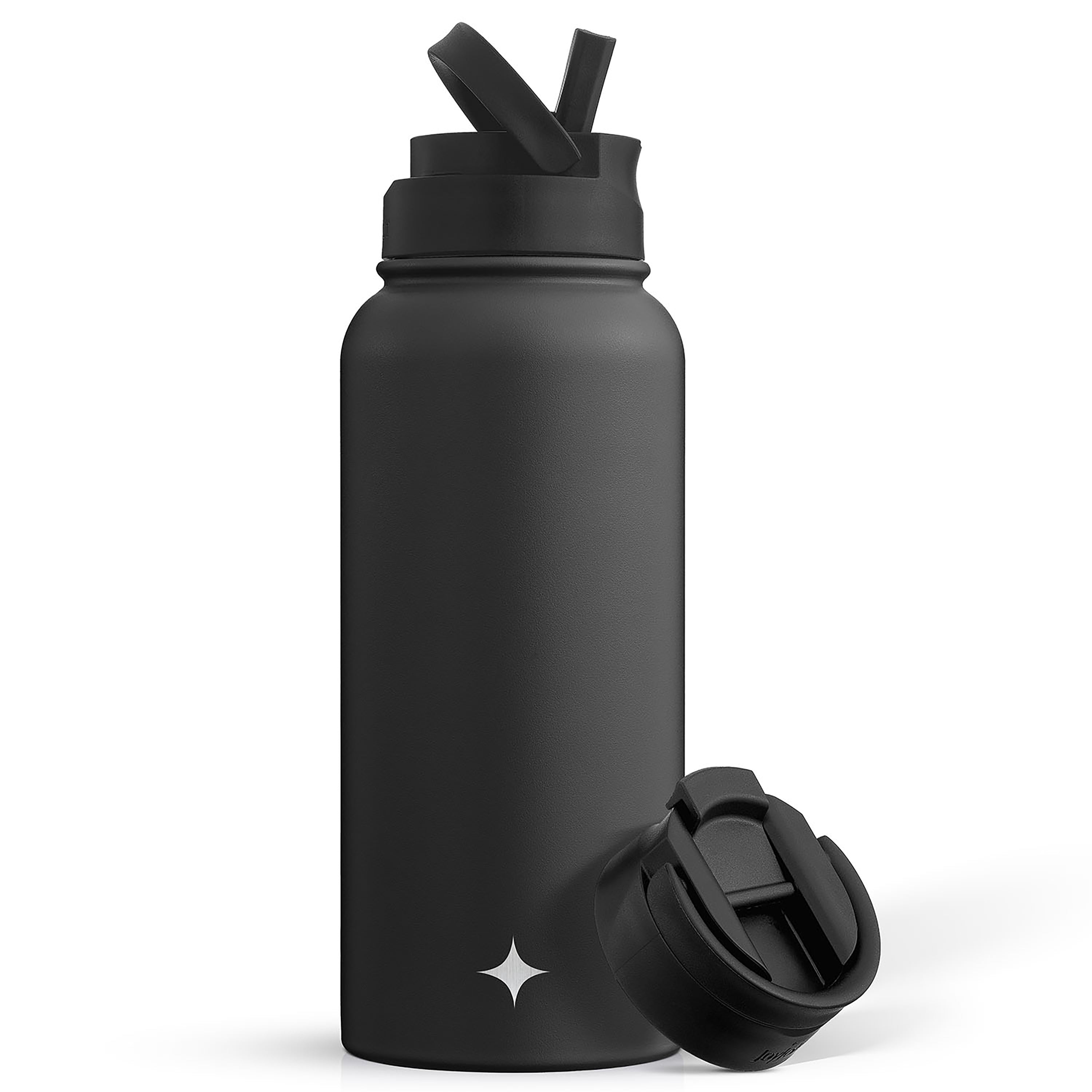joyjolt-stainless-steel-water-bottle-with-flip-lid-sport-straw-lid-32-oz image 1