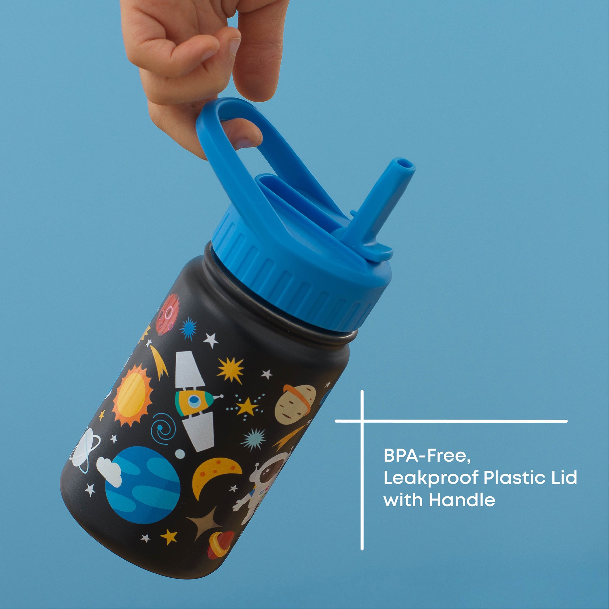 joyjolt-stainless-steel-kids-water-bottle-with-flip-straw-lid-14-oz image 4