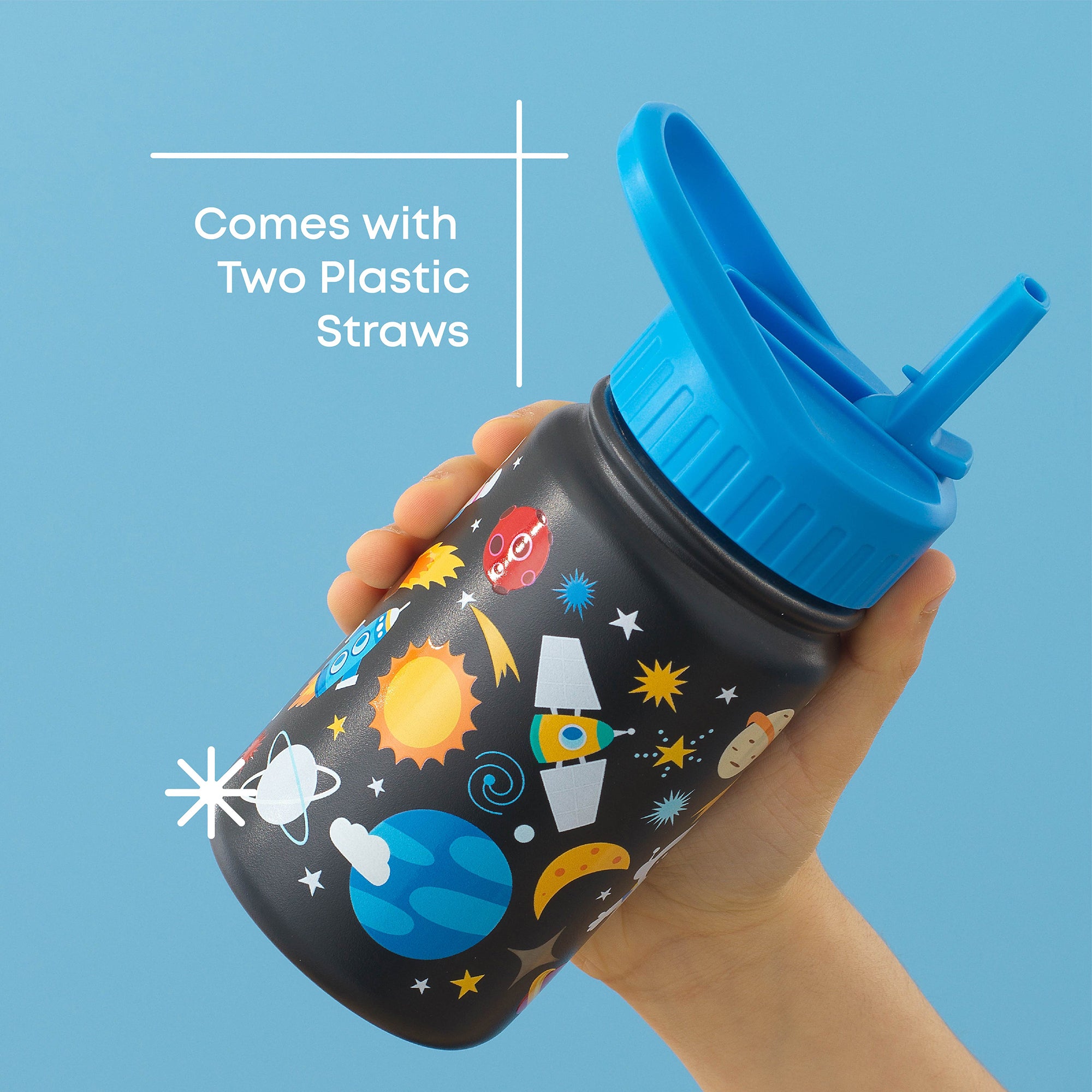 joyjolt-stainless-steel-kids-water-bottle-with-flip-straw-lid-14-oz image 5