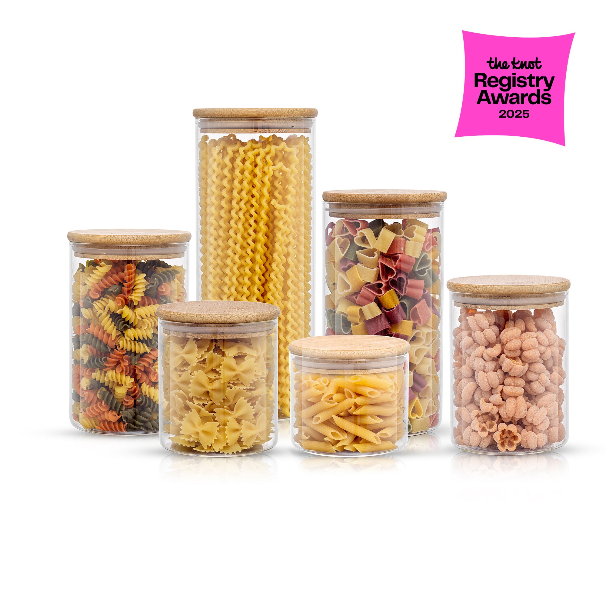 joyjolt-glass-storage-jars-with-airtight-lids-set-of-6 image 1