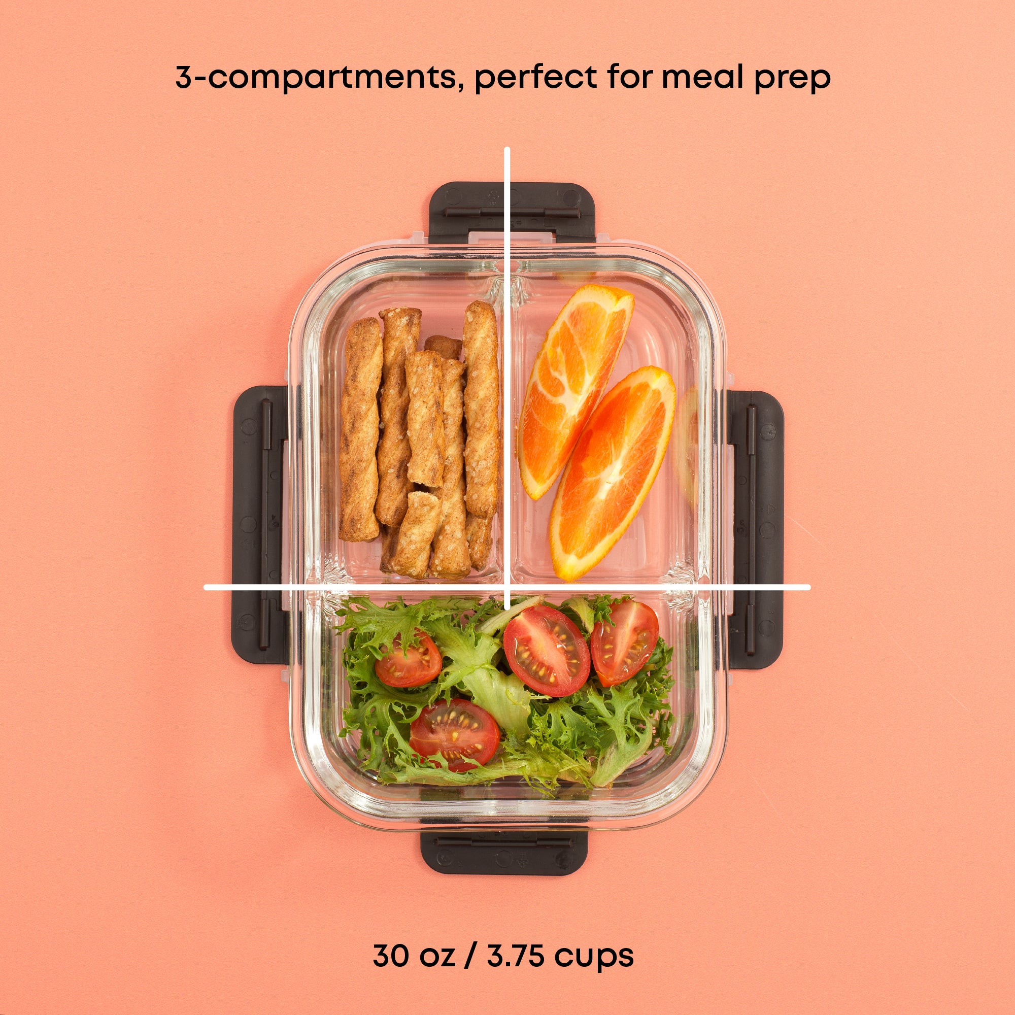 joyjolt-3-compartment-glass-meal-prep-containers-with-airtight-lids-5-pack-or-10 image 3