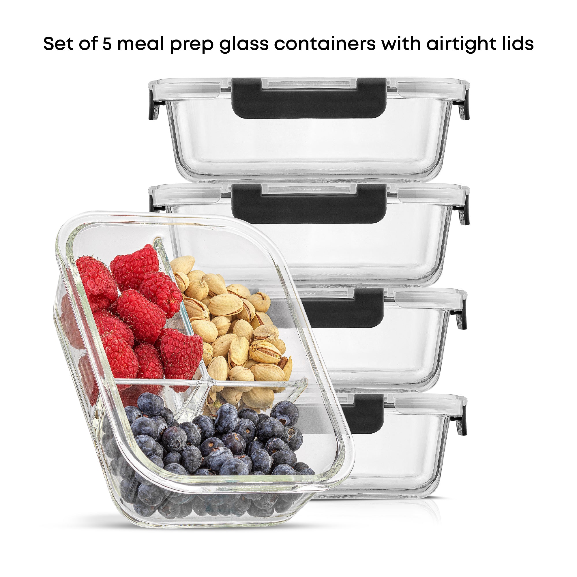 joyjolt-3-compartment-glass-meal-prep-containers-with-airtight-lids-5-pack-or-10 image 6