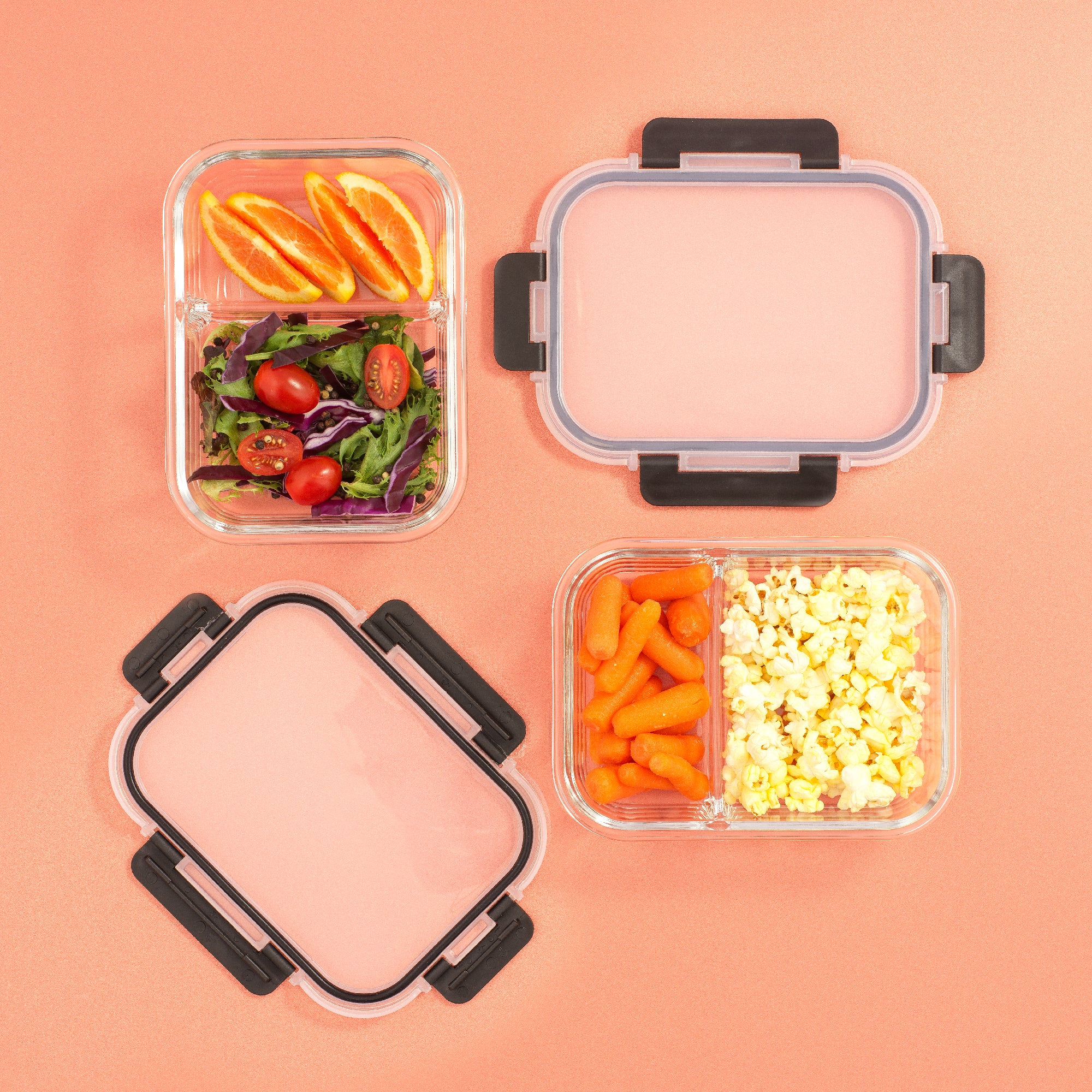 joyjolt-2-sectional-glass-food-storage-containers-30-5oz-airtight-lids-leakproof image 2