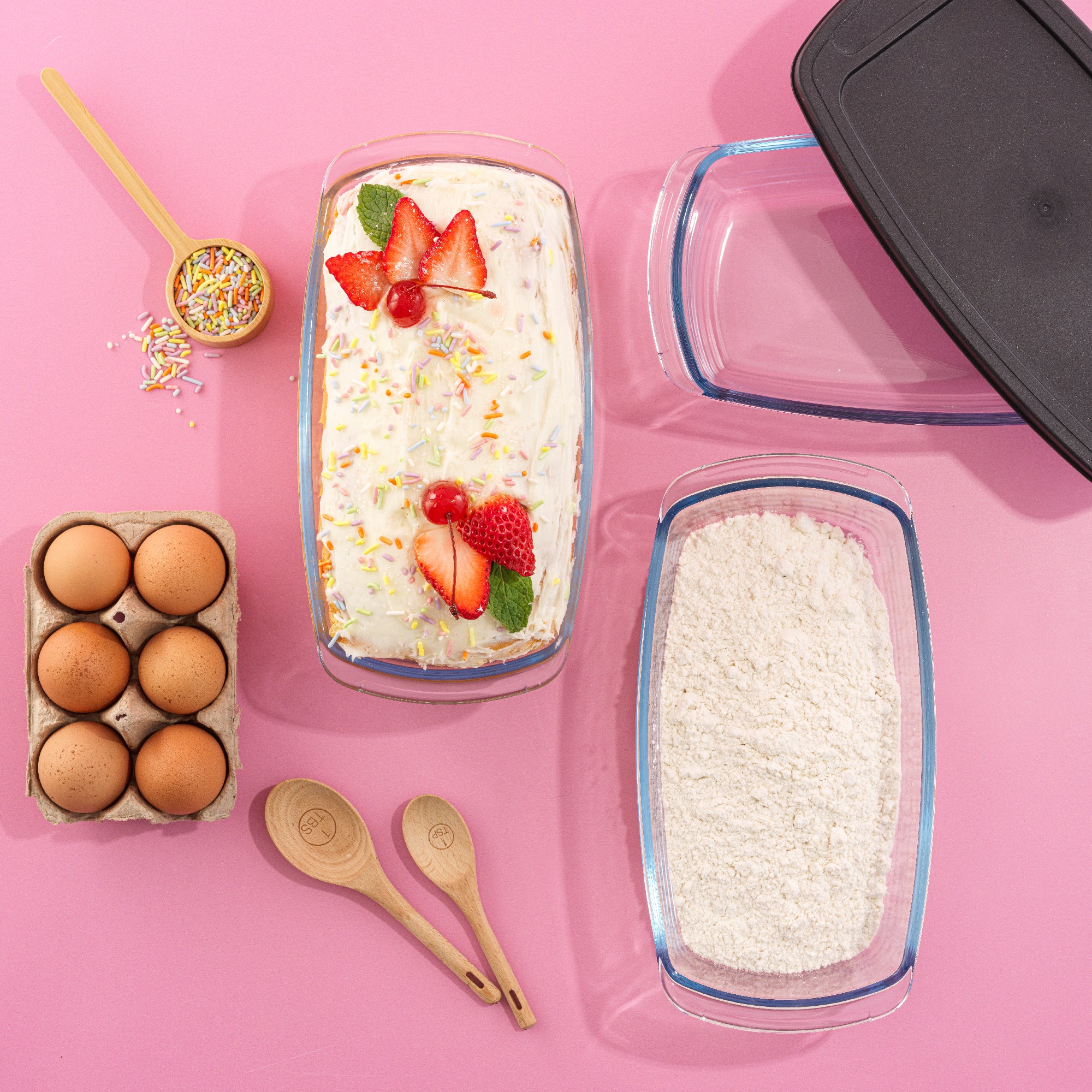 joyjolt-glass-loaf-pans-with-lids-3-piece-set image 4