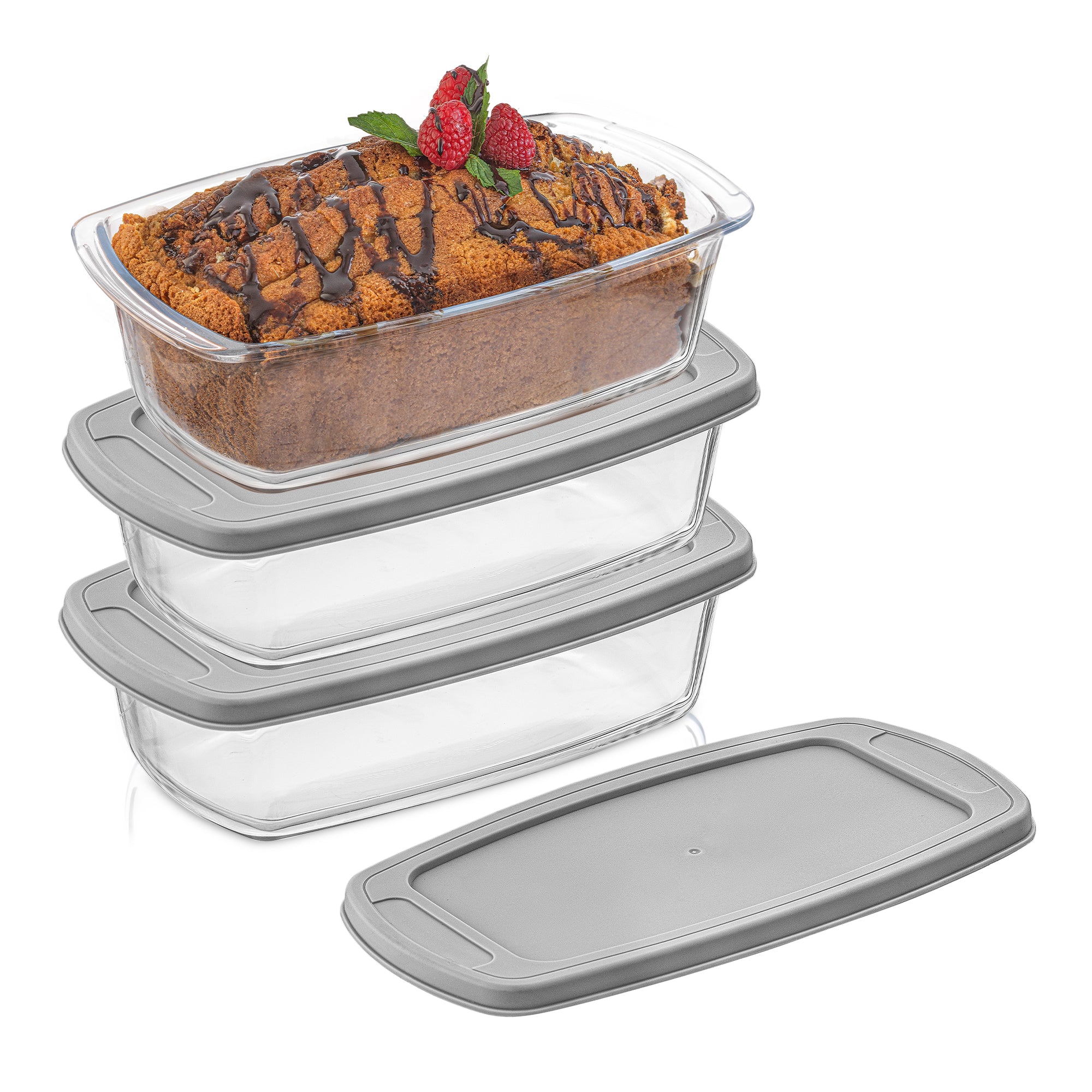 joyjolt-glass-loaf-pans-with-lids-3-piece-set image 7