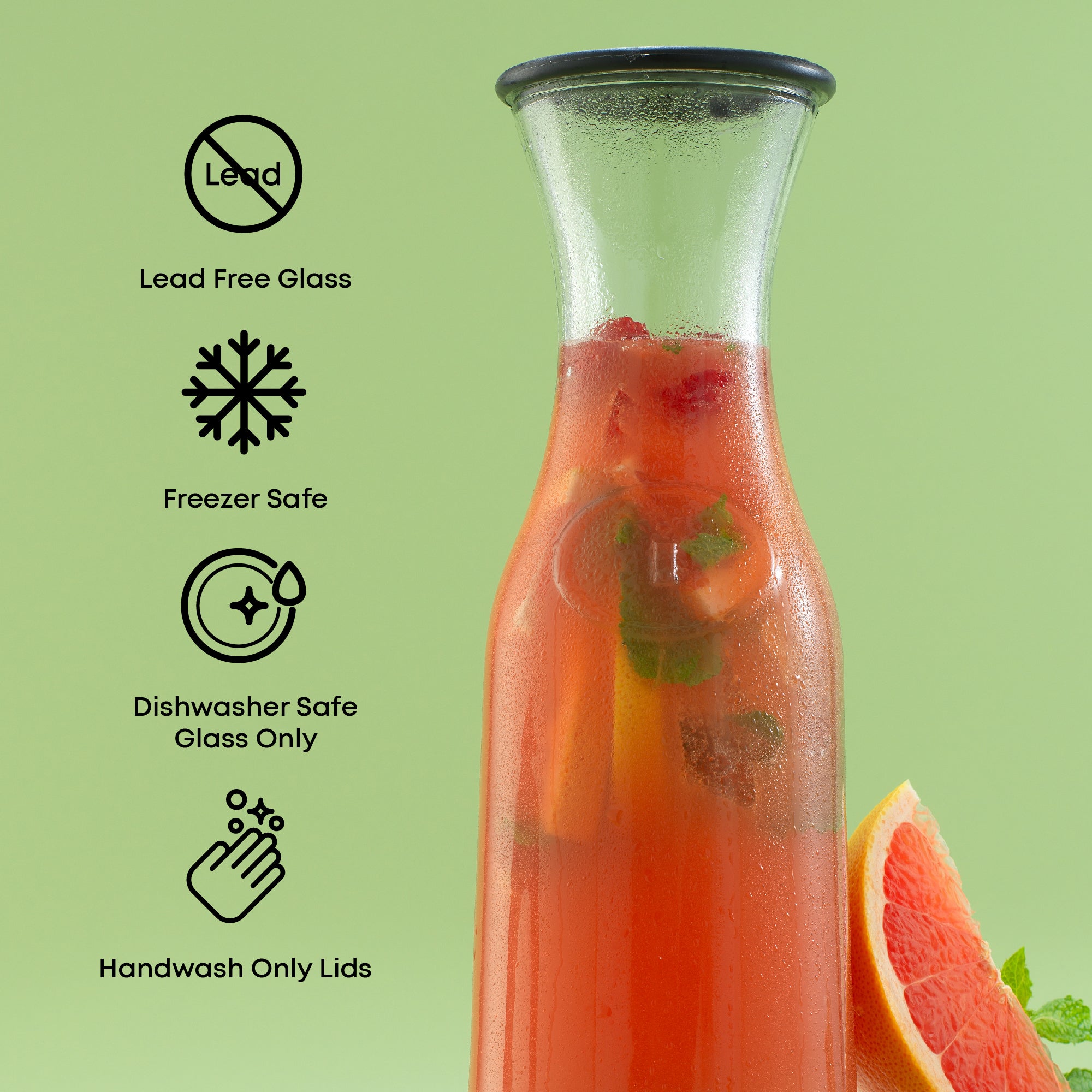 joyjolt-hali-glass-carafe-pitcher-set-set-of-4-50-oz image 4