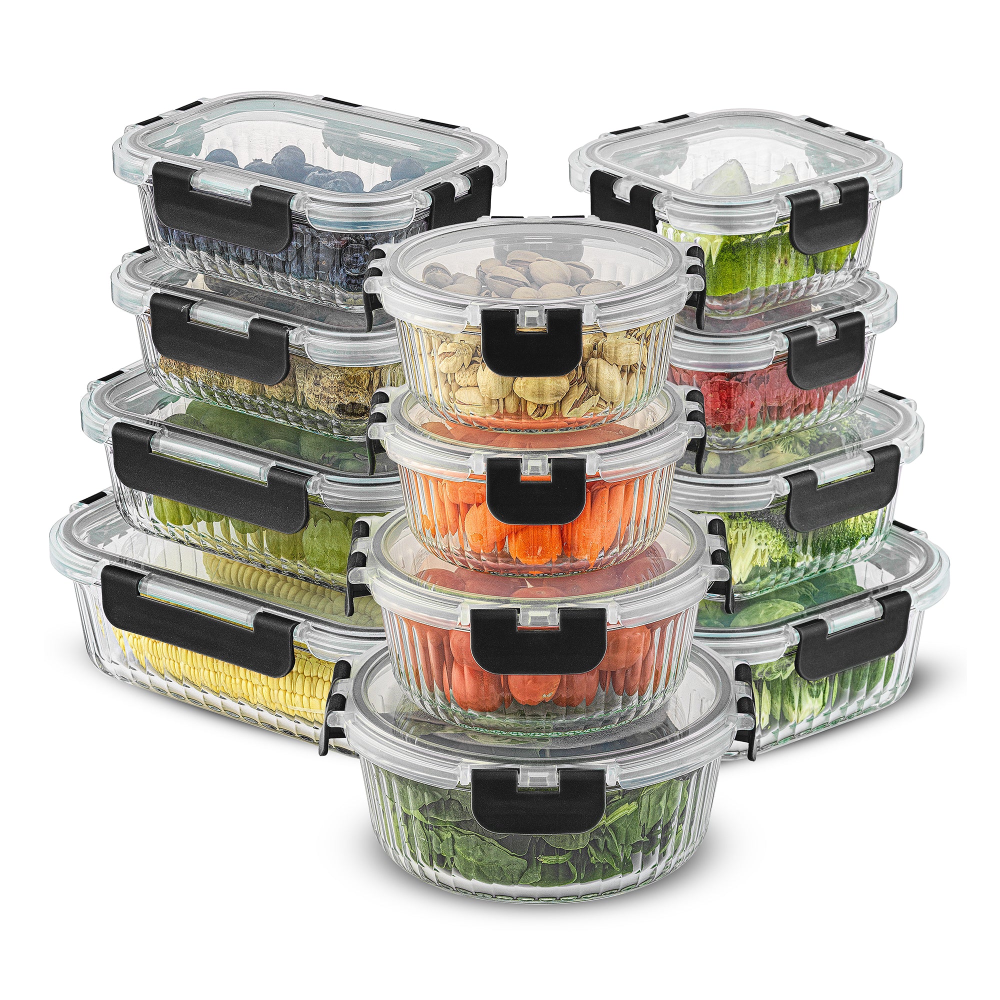 joyjolt-12-piece-fluted-glass-food-storage-containers-with-leakproof-lids image 1