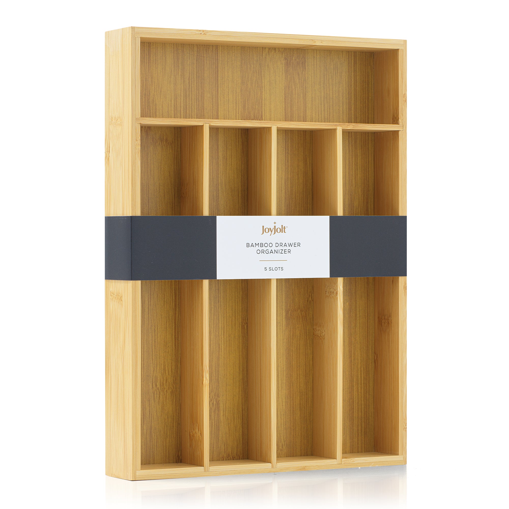 joyjolt-5-compartment-bamboo-drawer-organizer-versatile-storage-for-kitchen-craf image 7