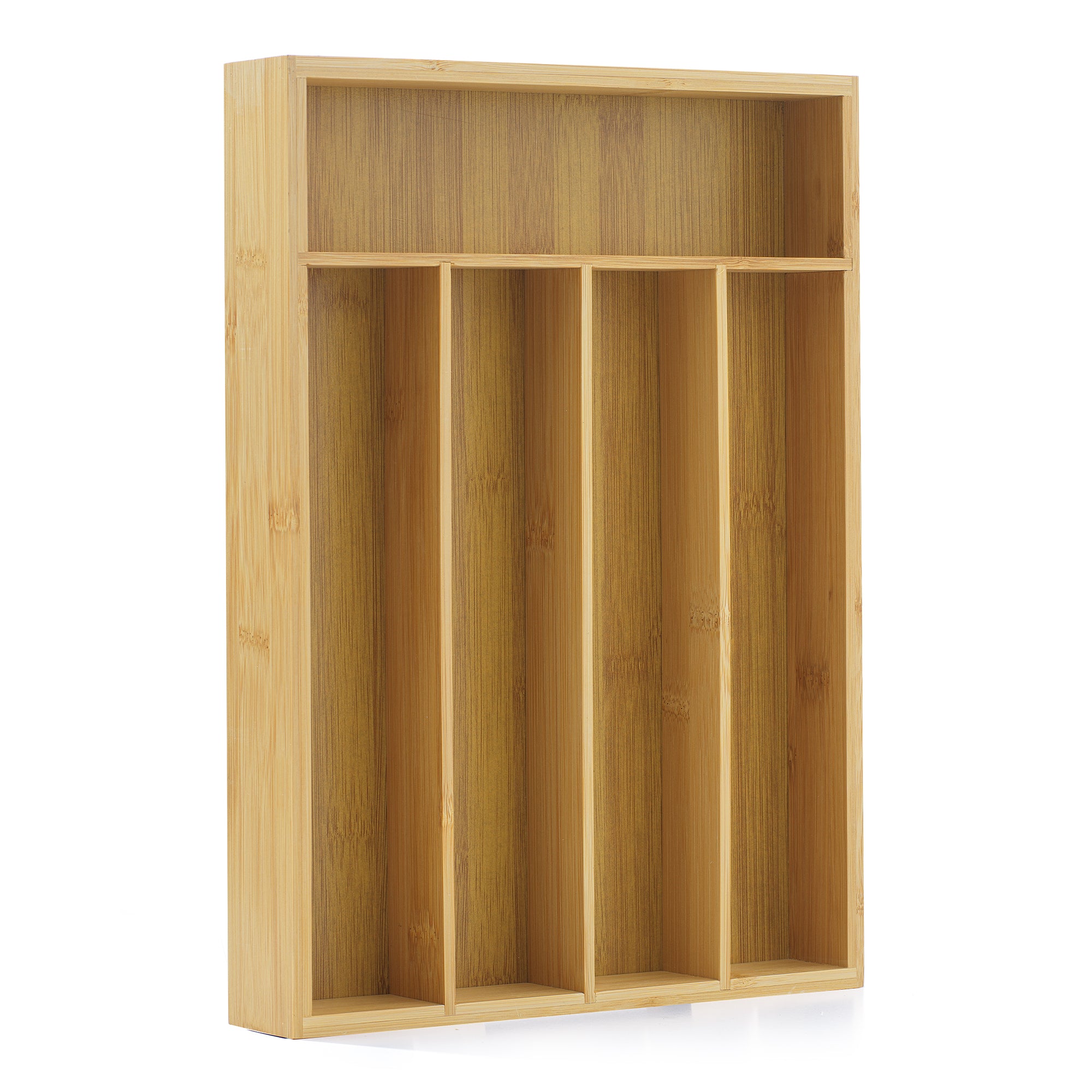 joyjolt-5-compartment-bamboo-drawer-organizer-versatile-storage-for-kitchen-craf image 6