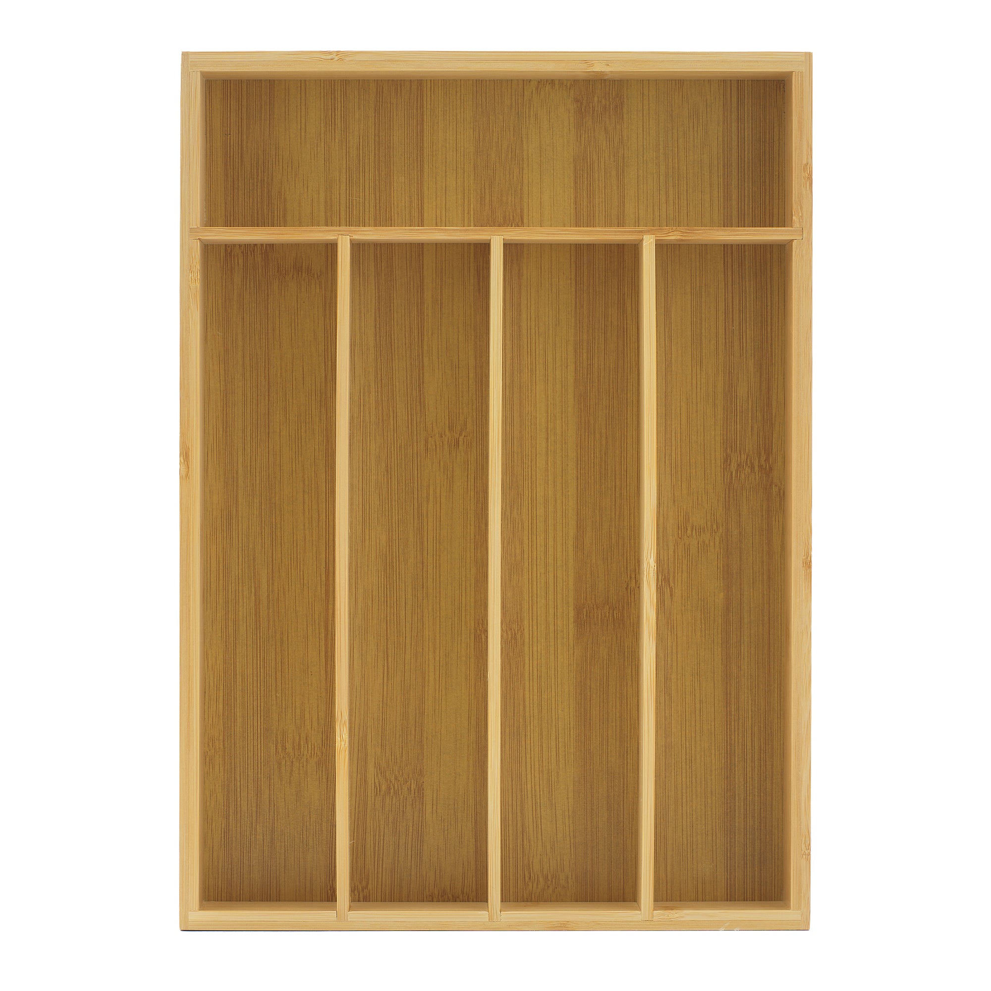 joyjolt-5-compartment-bamboo-drawer-organizer-versatile-storage-for-kitchen-craf image 1