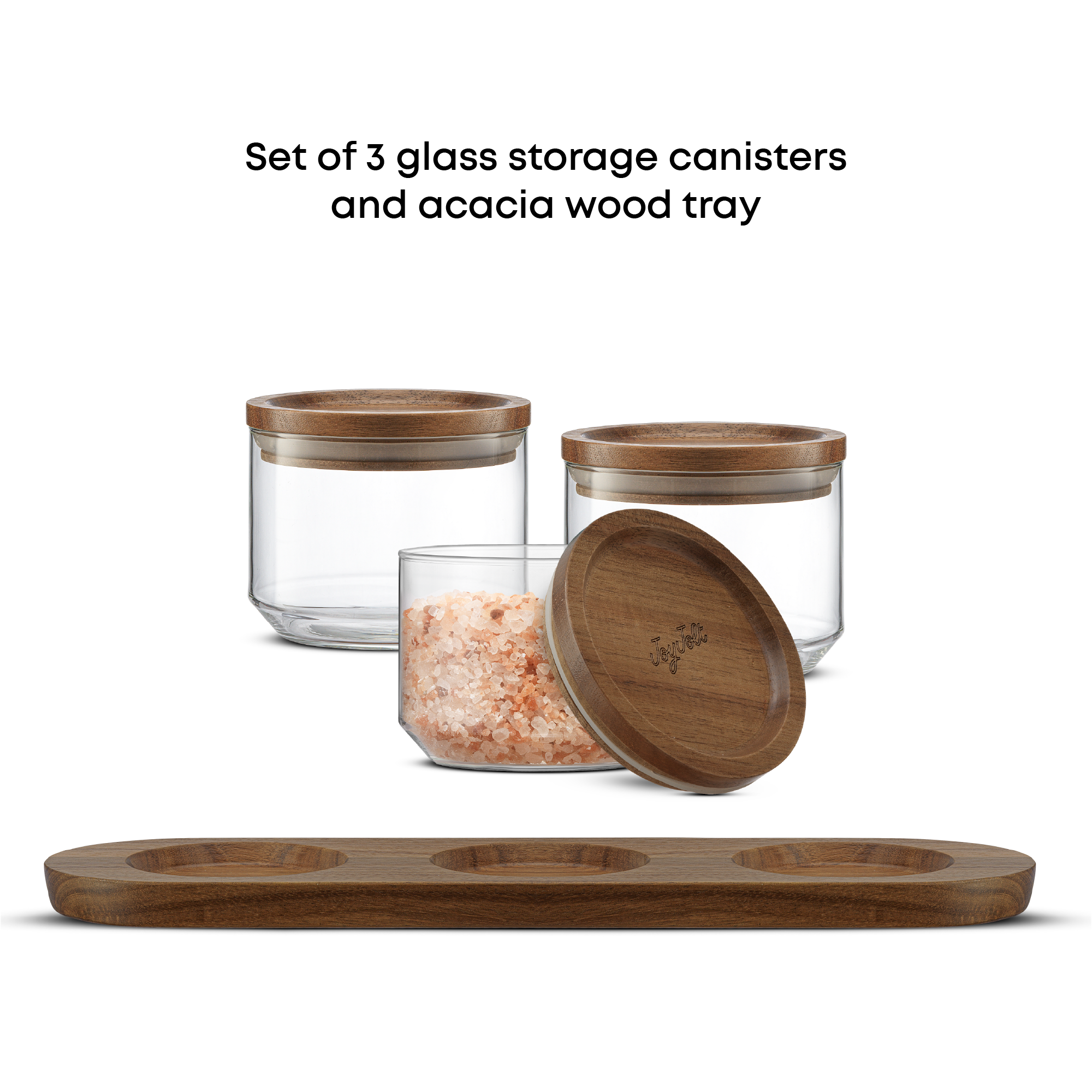 joyjolt-holden-stackable-glass-storage-canister-set-with-wood-lids-and-tray-3-pi image 5